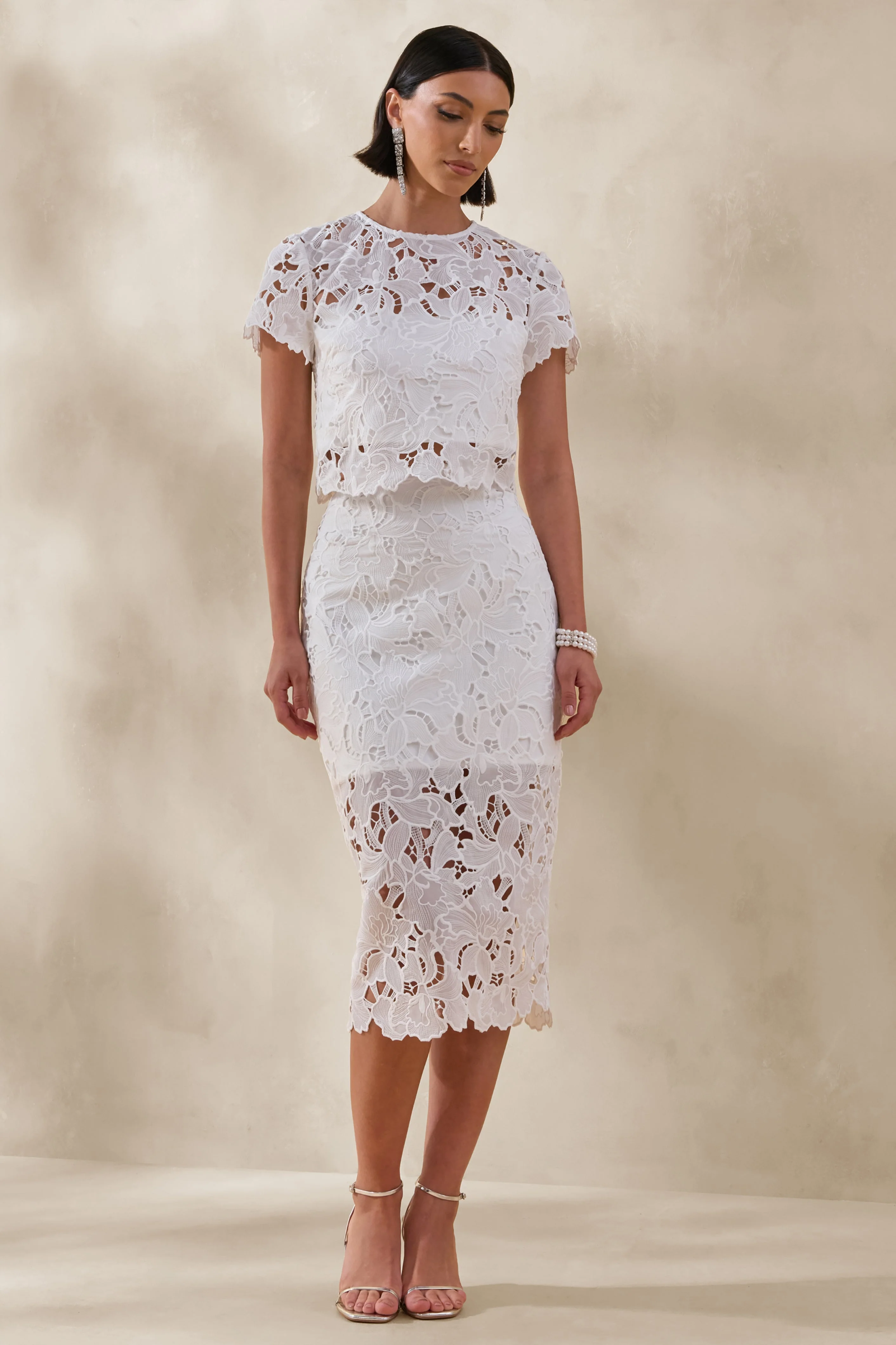 Aisling | Jupe mi-longue en dentelle blanche - Image 6