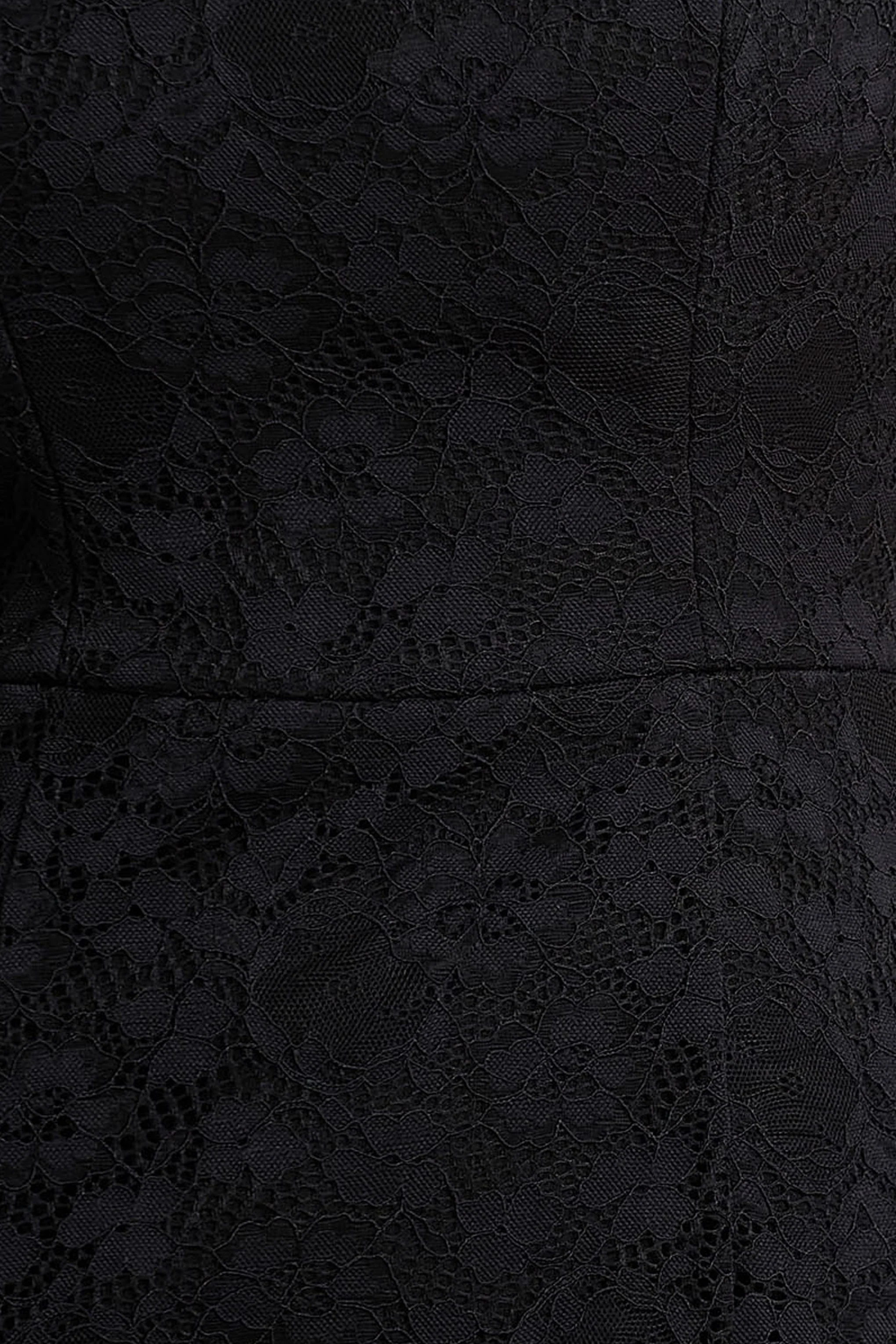 Alissa | Robe mi-longue en dentelle noire à col carré - Image 6