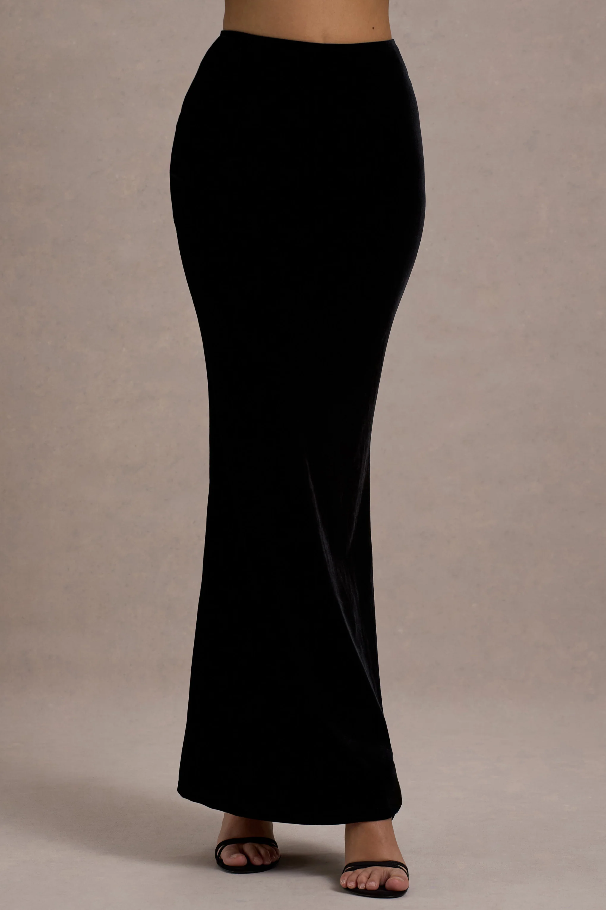 Alize | Jupe longue fendue en velours noir - Image 3
