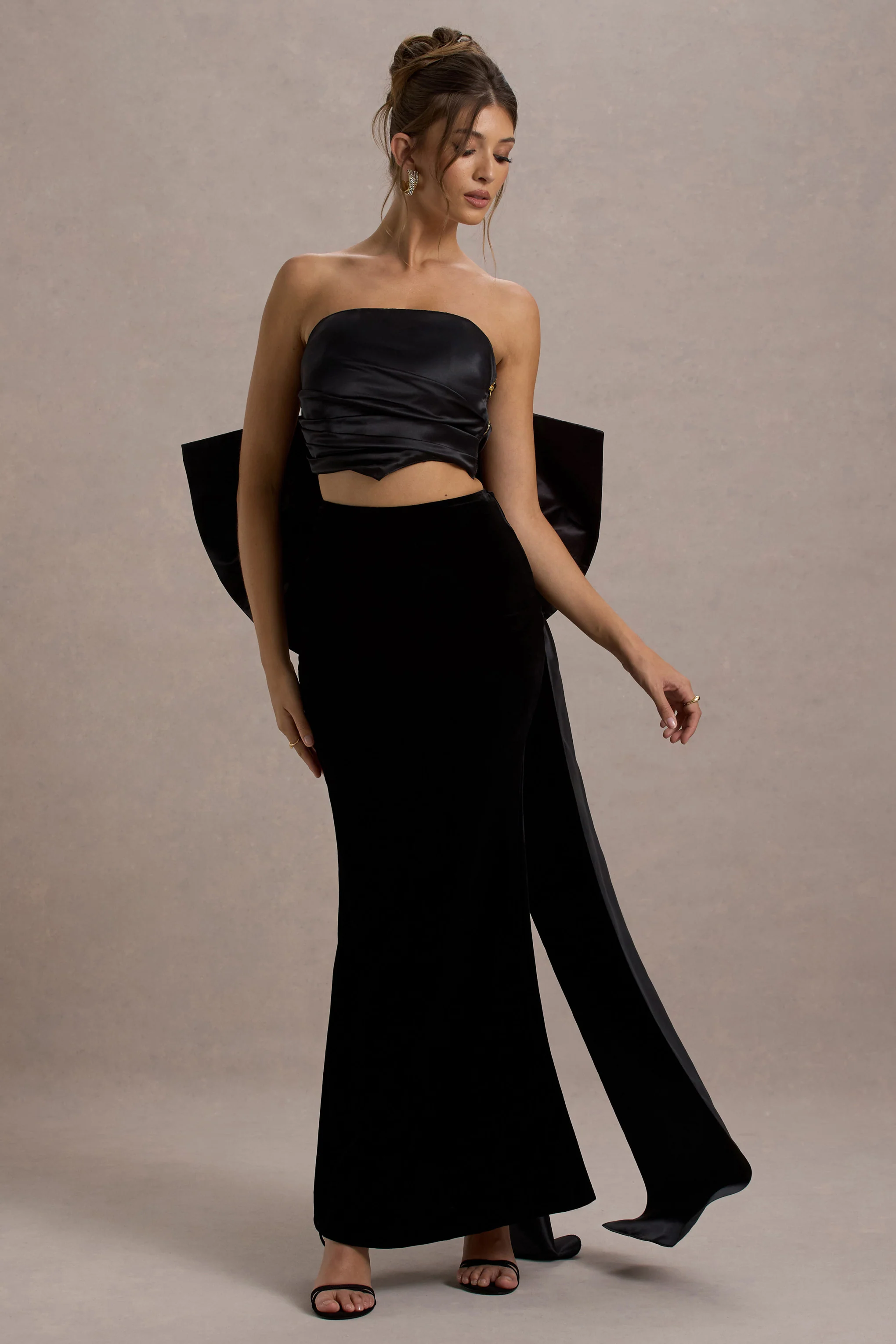 Alize | Jupe longue fendue en velours noir - Image 5