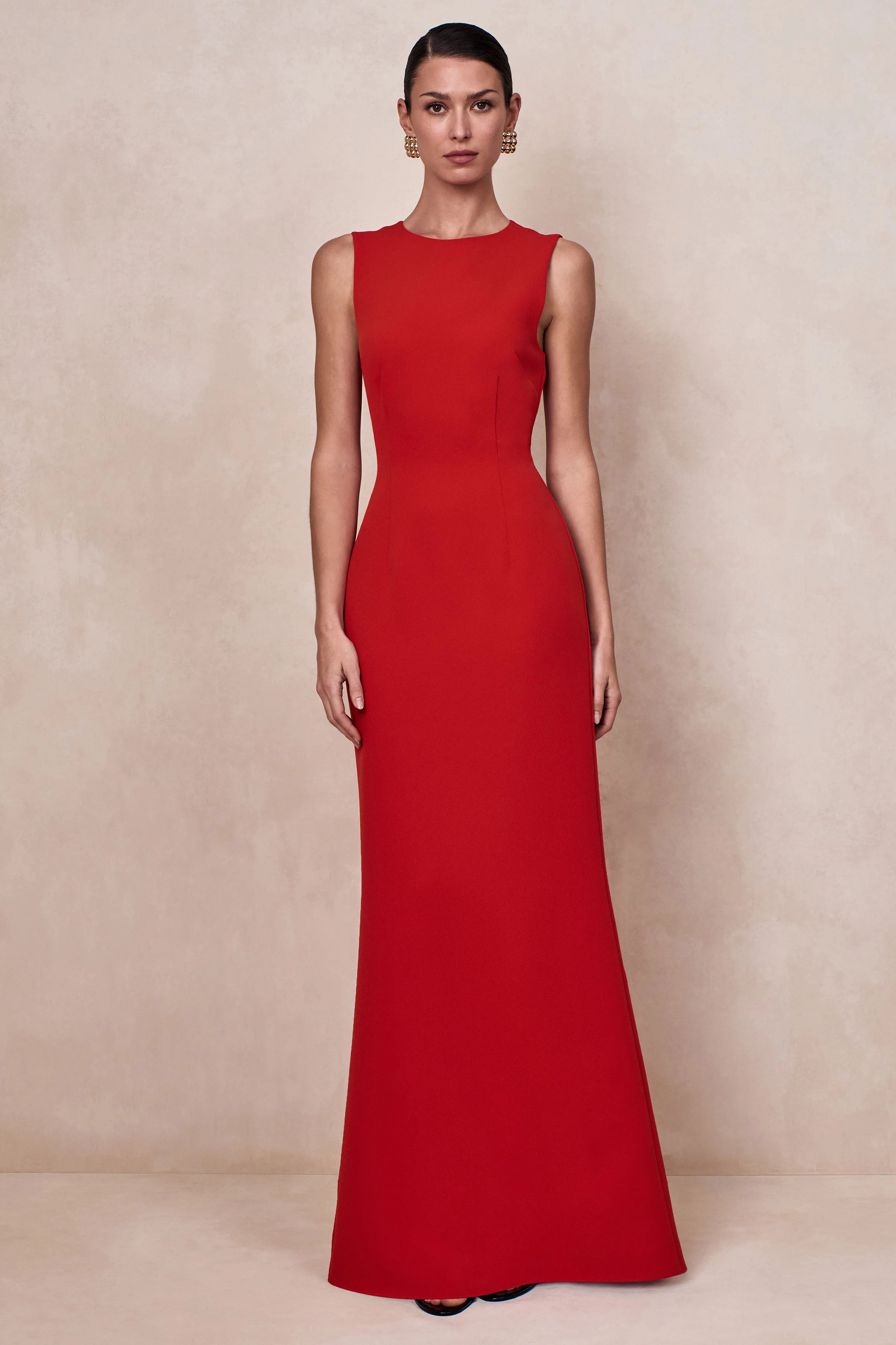 Astrelle | Robe longue rouge à encolure haute - Image 4