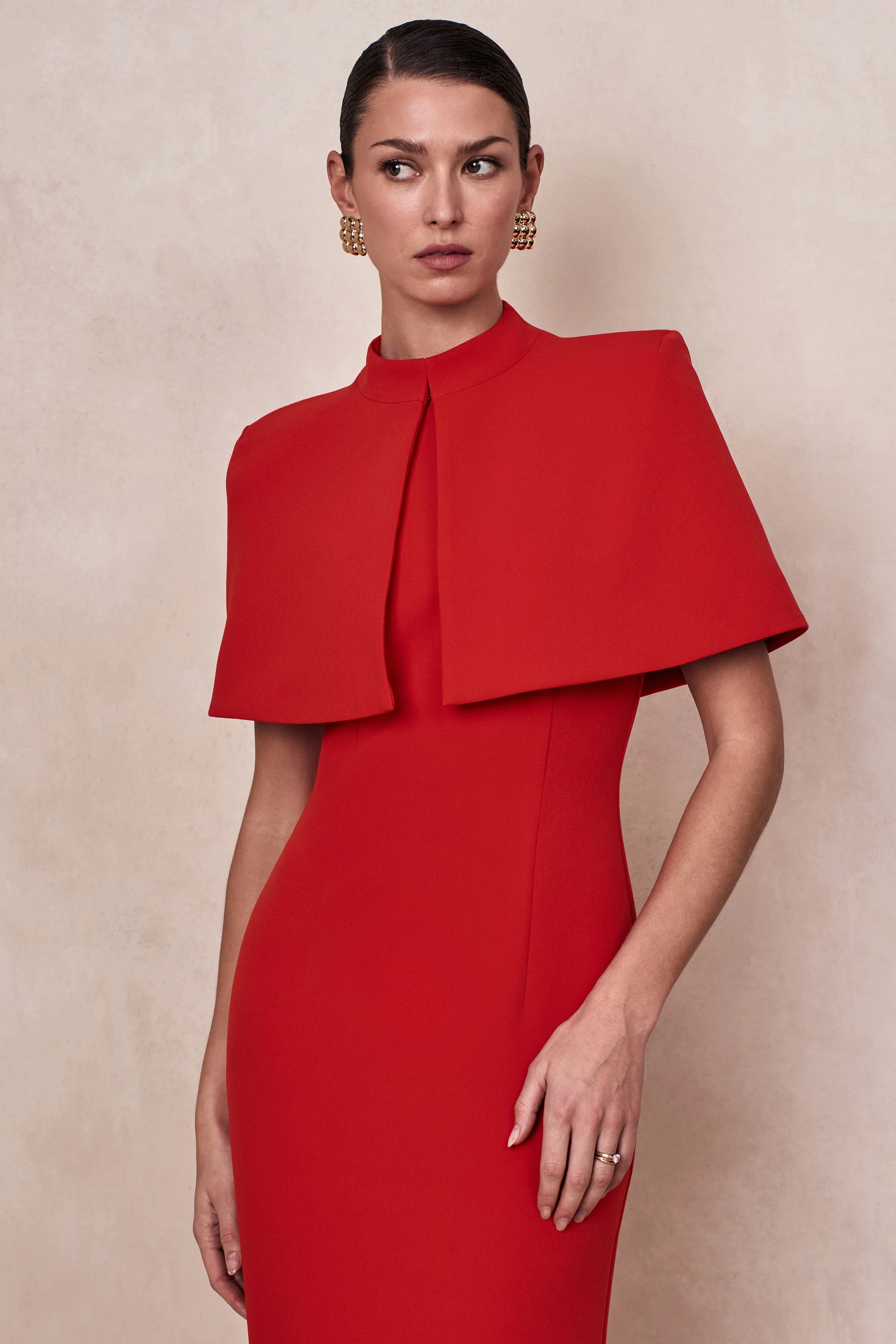 Astrelle | Robe longue rouge à encolure haute - Image 7