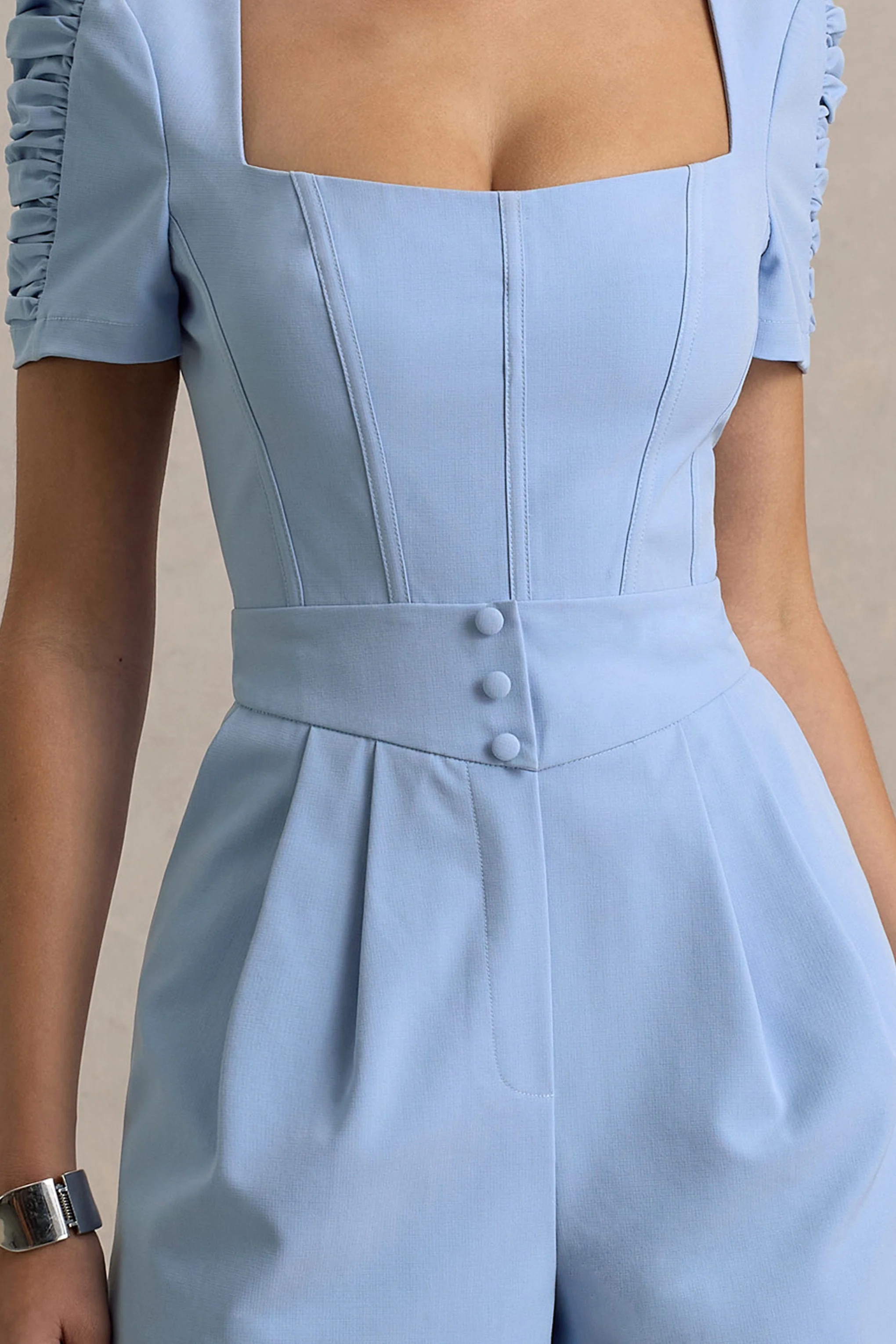 Brizzie | Combi-short bleu clair à manches courtes - Image 7