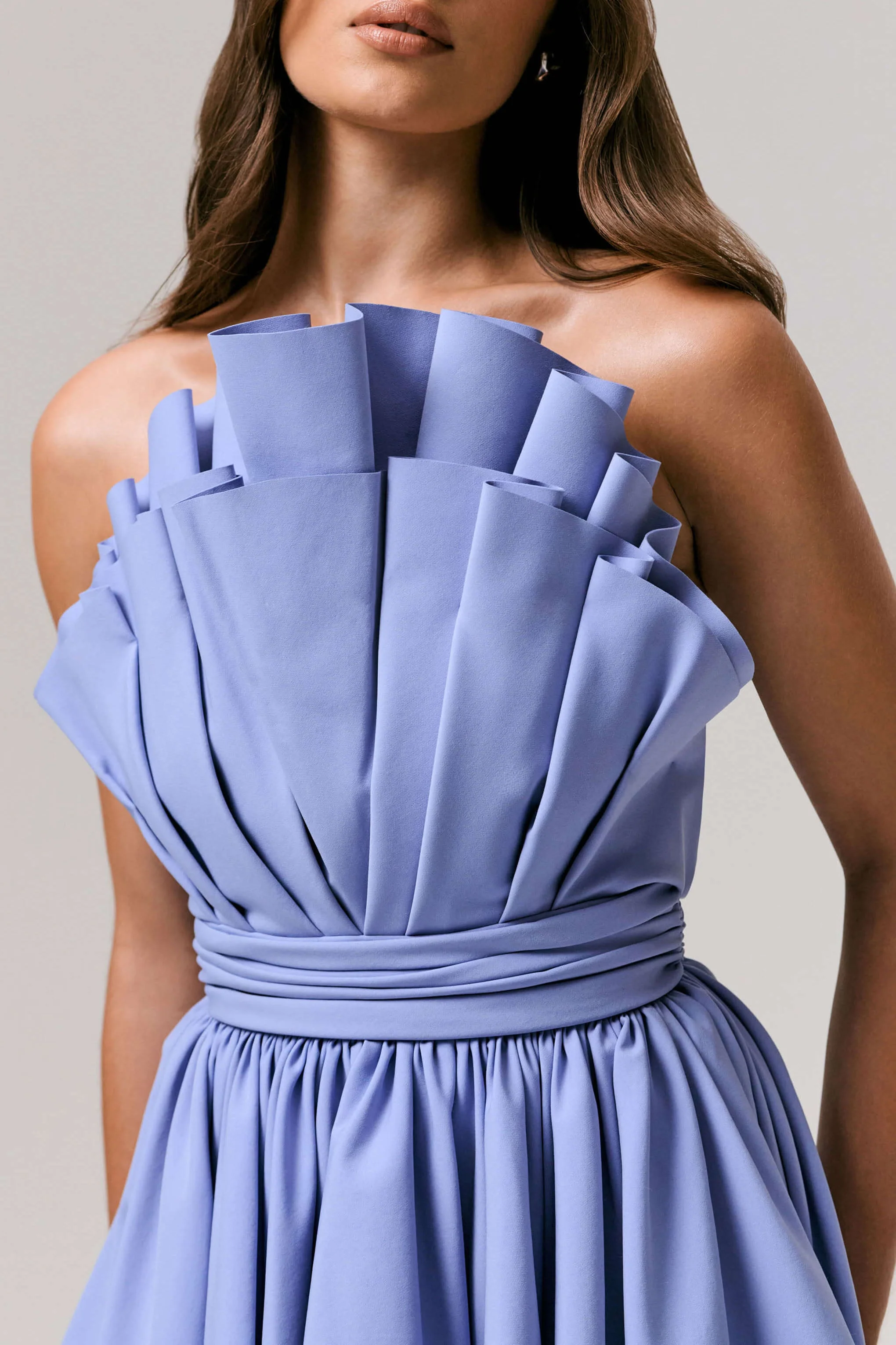 Distinguished | Mini-Robe Asymétrique à Volants Bleu Poudré - Image 4