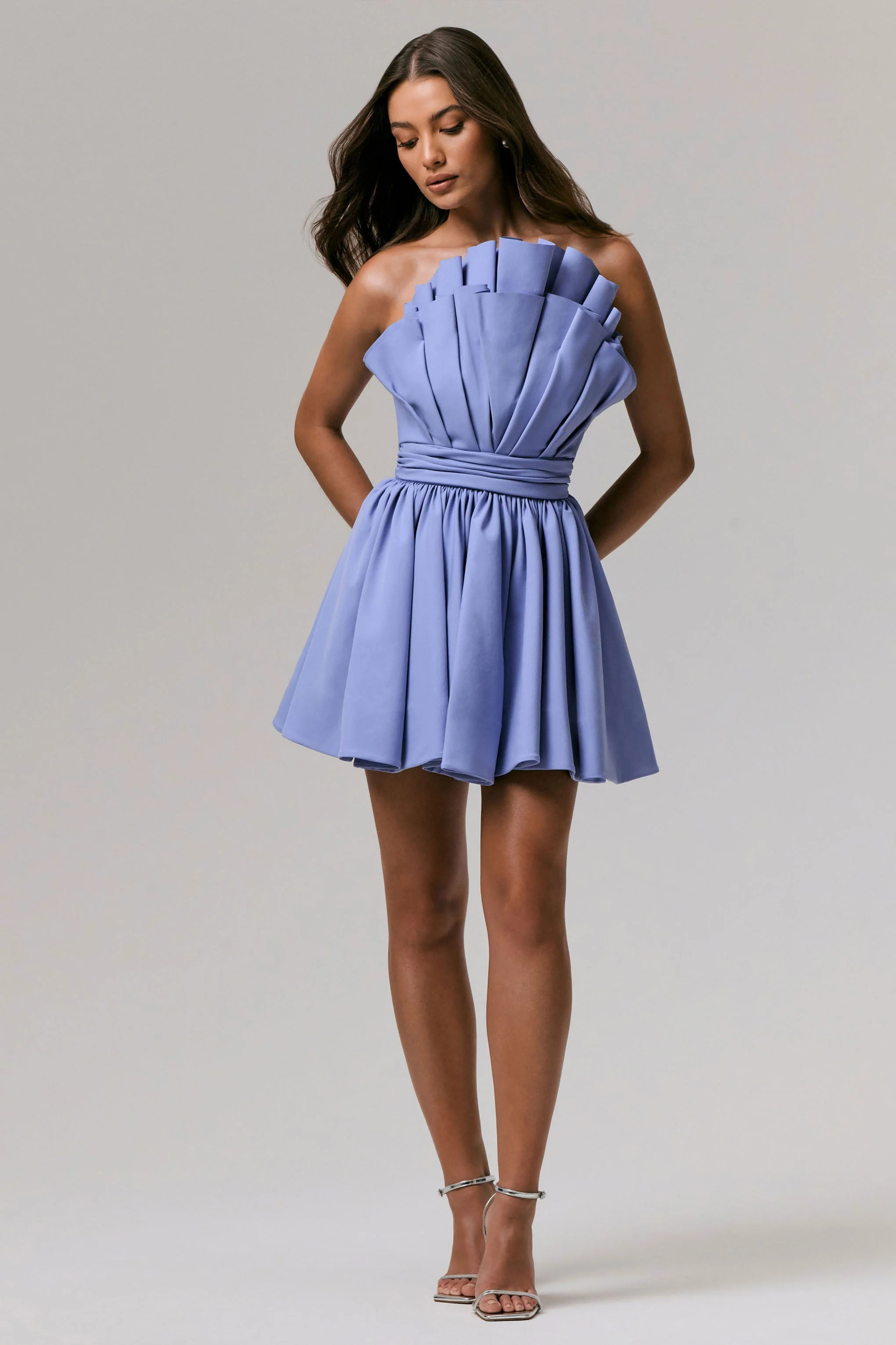 Distinguished | Mini-Robe Asymétrique à Volants Bleu Poudré - Image 6