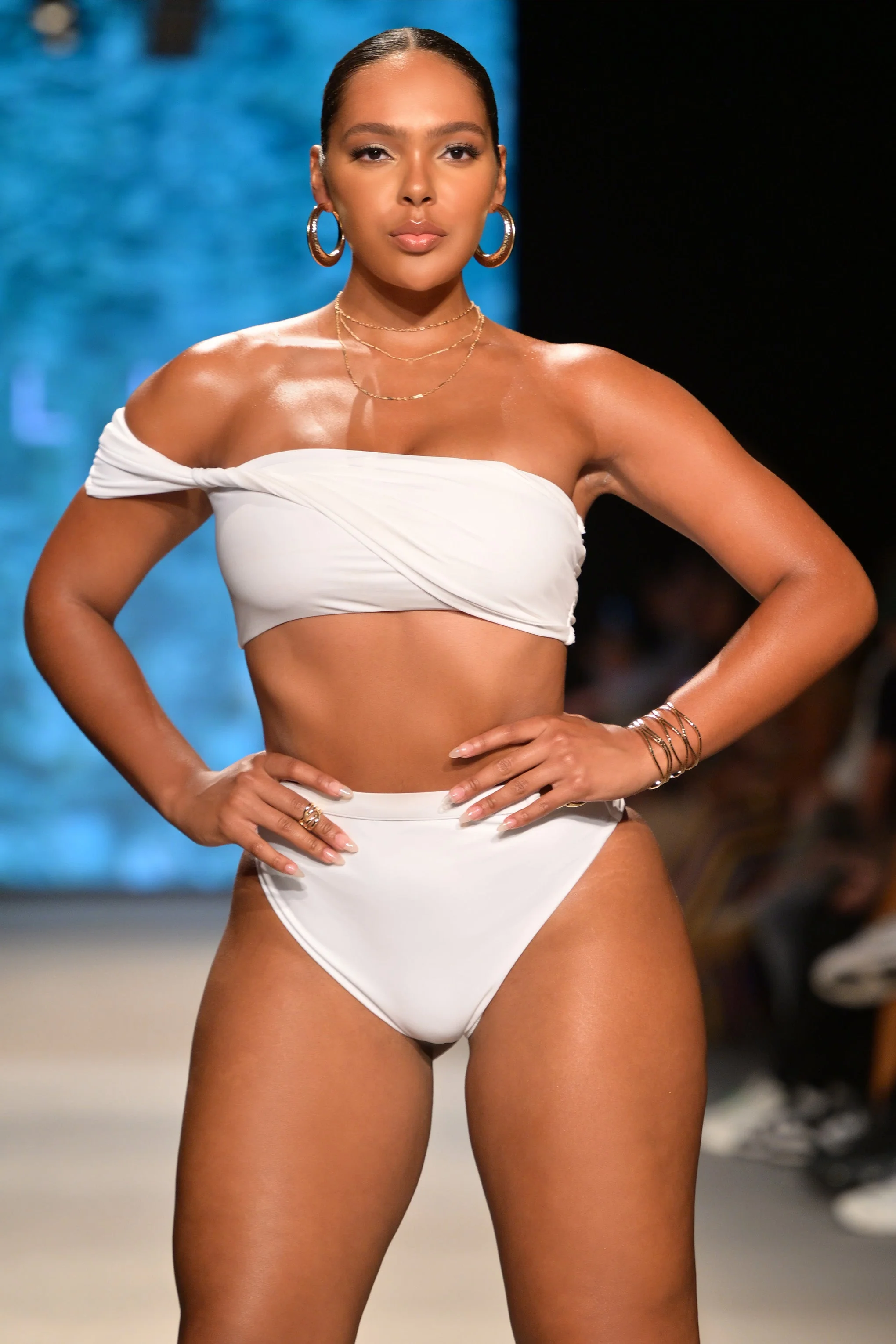 Dusk | Haut de bikini blanc bandeau drapé - Image 5