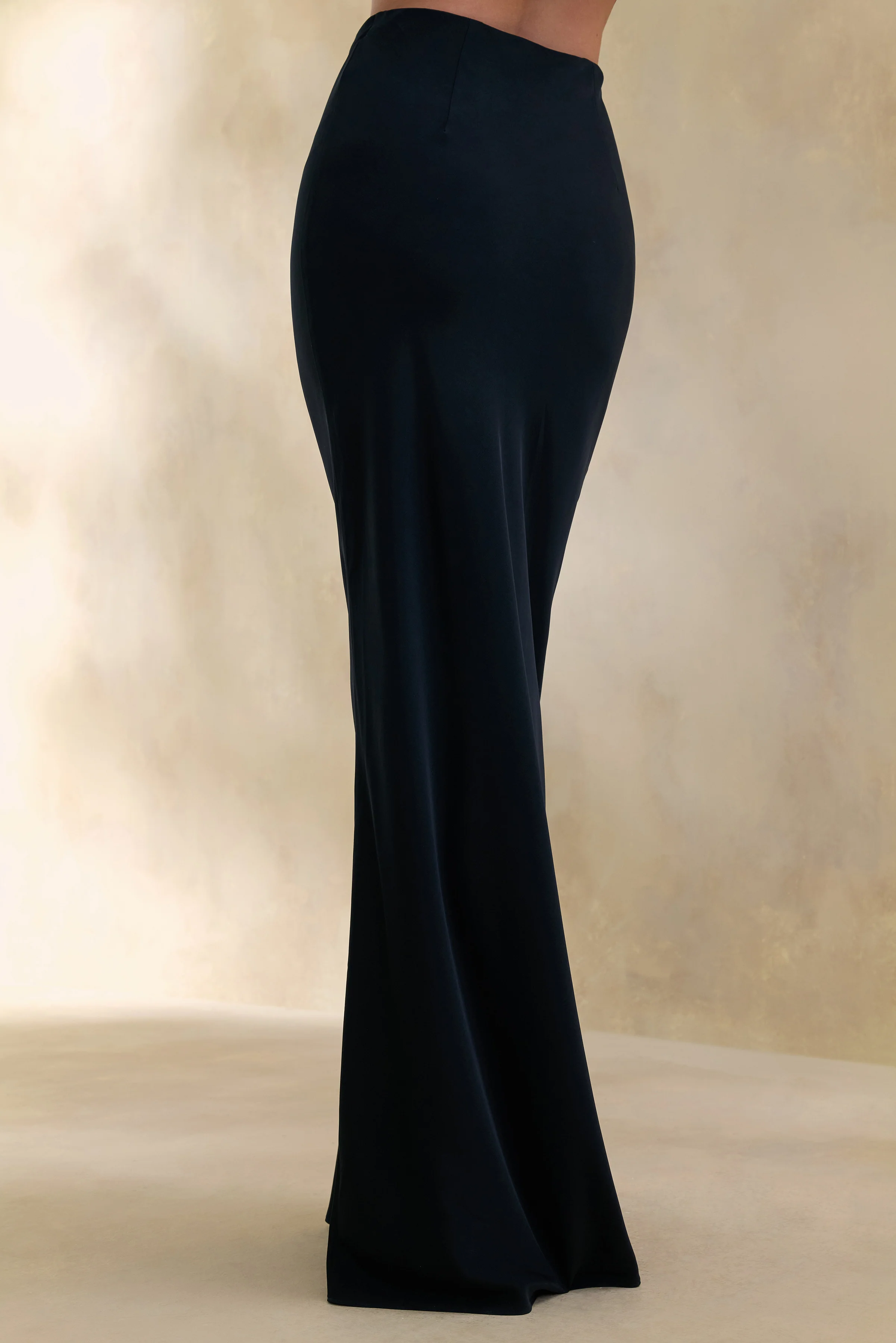 Elaria | Jupe longue marron en satin - Image 4