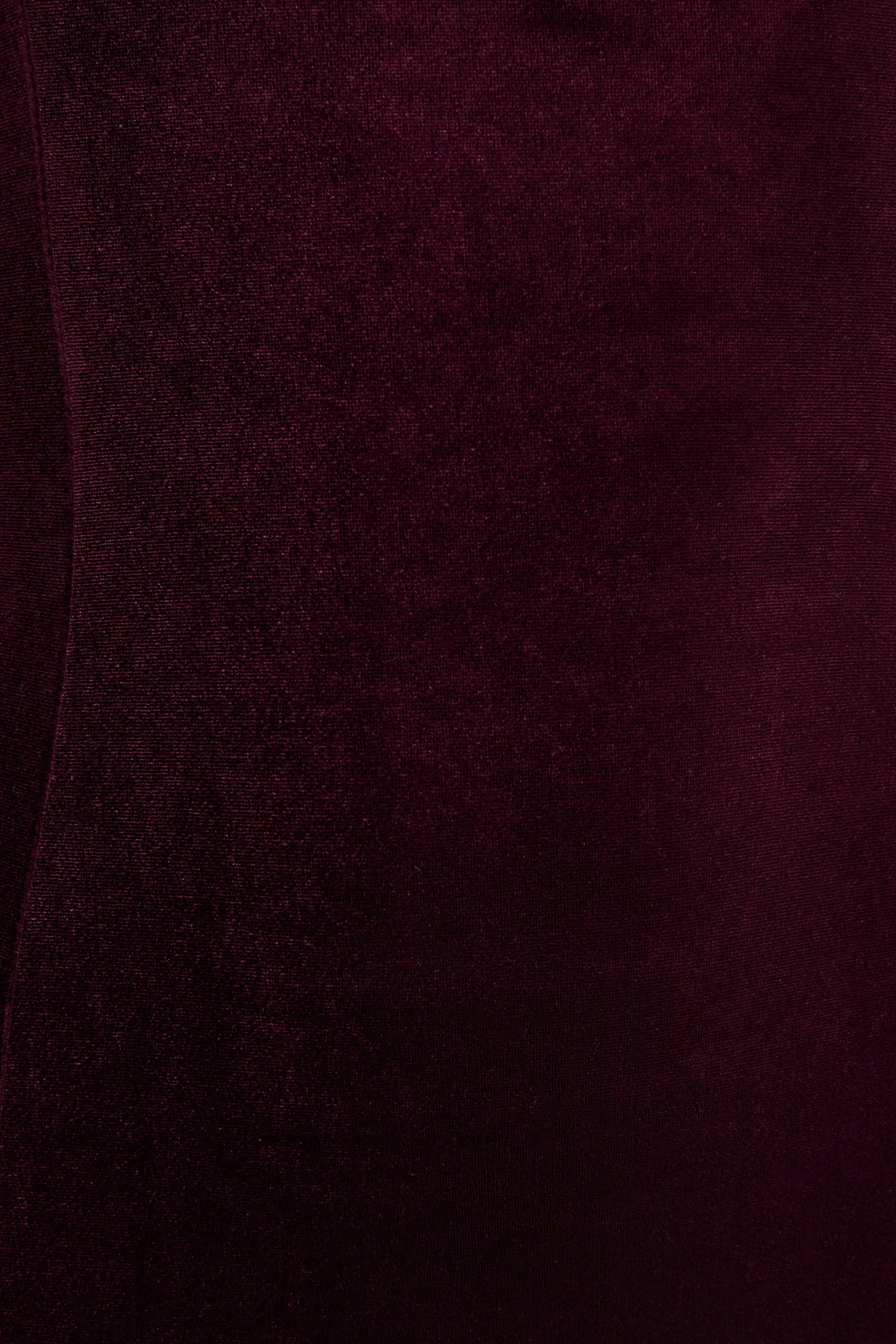 Emberlyn | Robe mi-longue sirène en velours bordeaux à encolure dégagée - Image 6