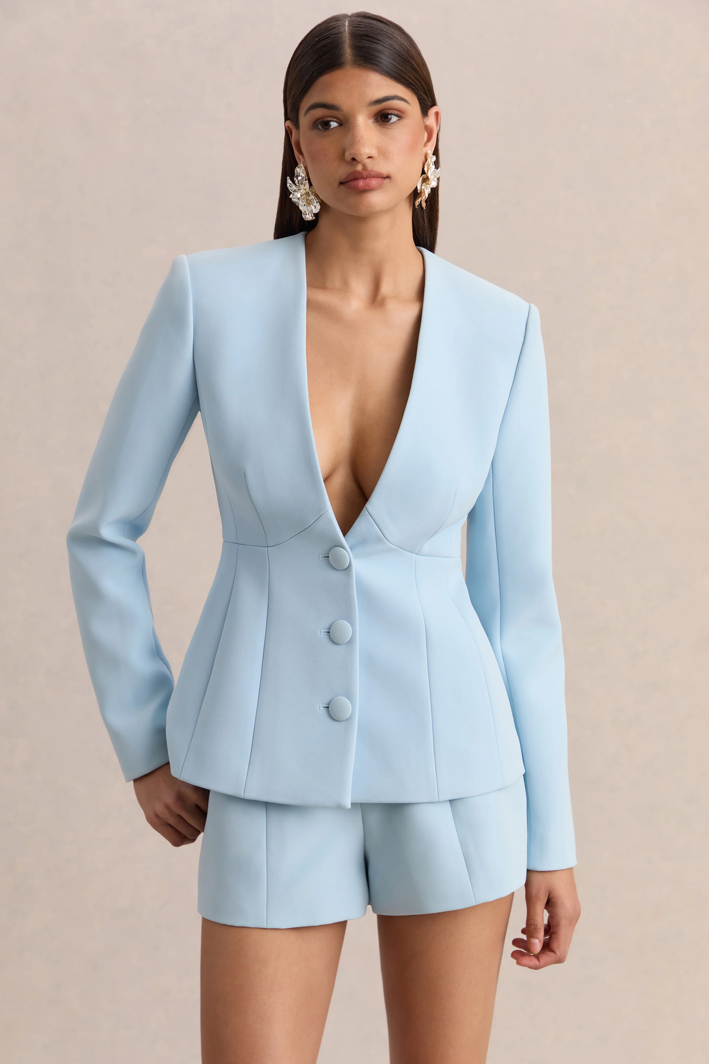 Hala | Short tailleur bleu clair - Image 8
