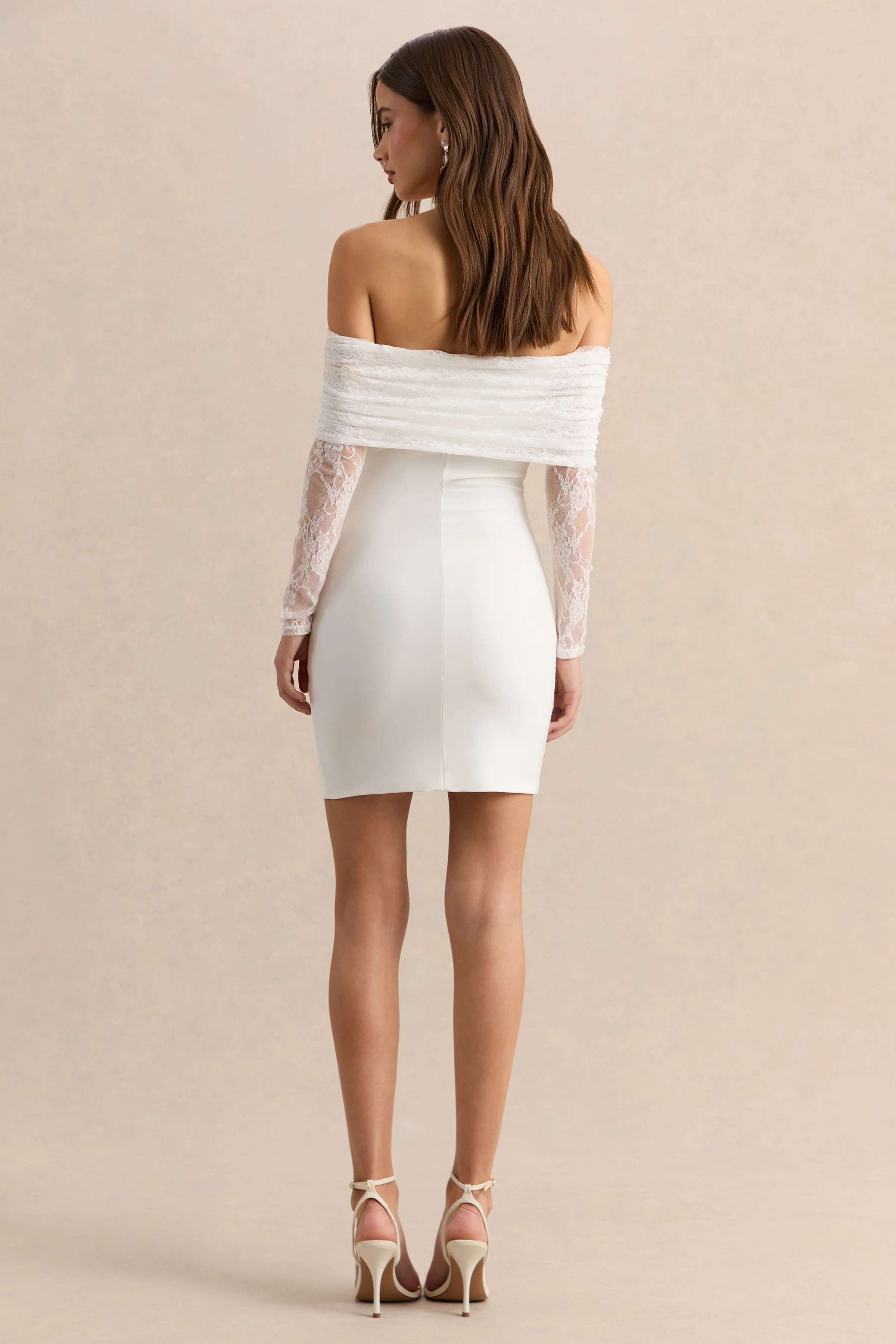 Incantelle | Mini-robe blanche à encolure bardot - Image 3