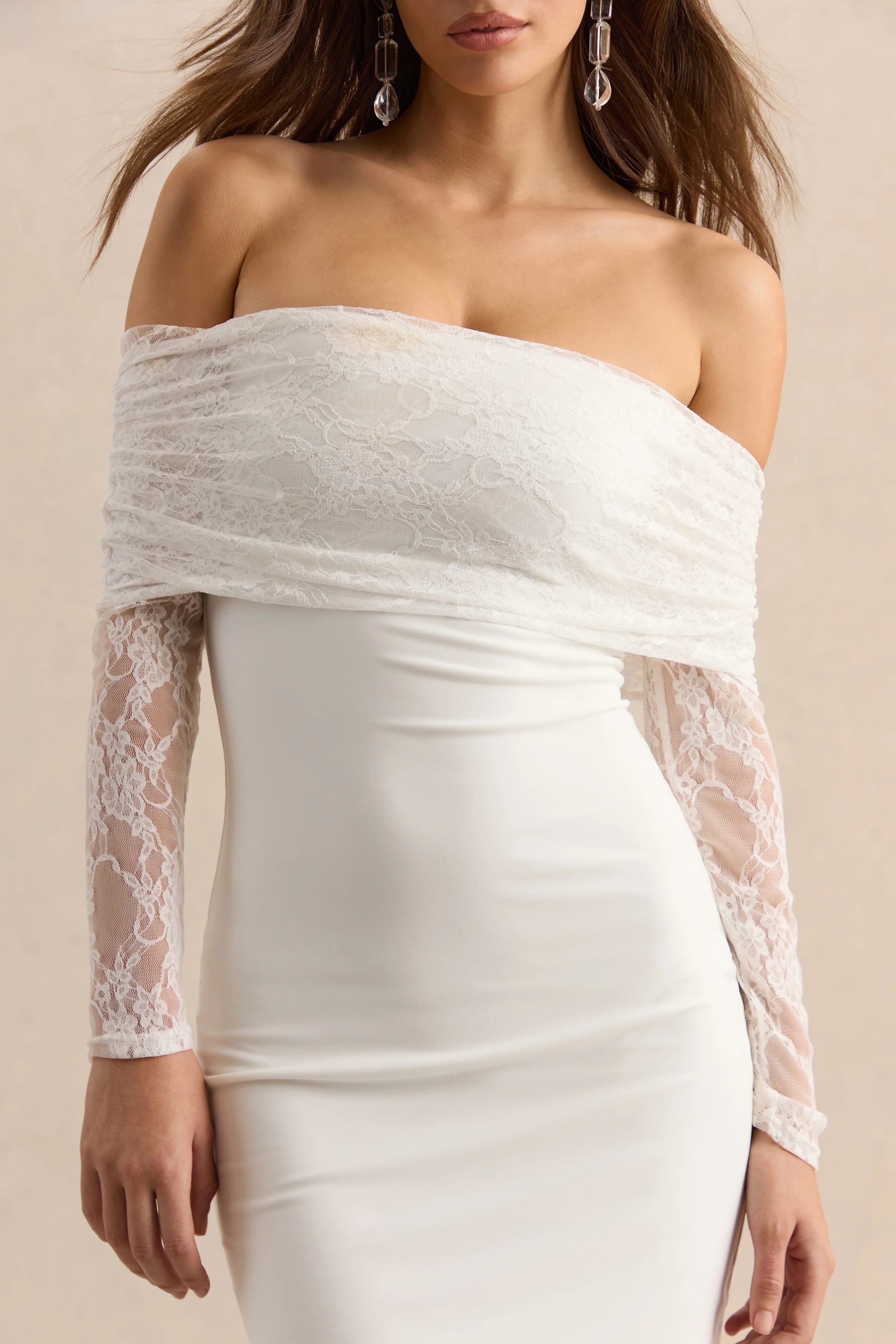 Incantelle | Mini-robe blanche à encolure bardot - Image 8