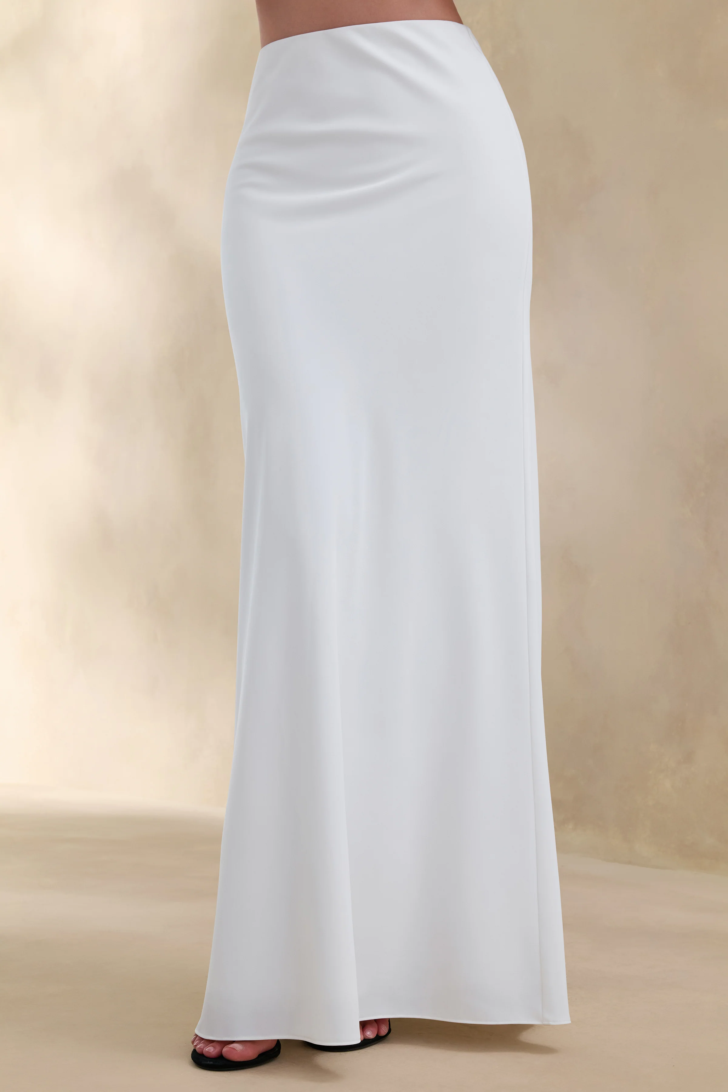 Iveta | Jupe longue blanche en satin - Image 3
