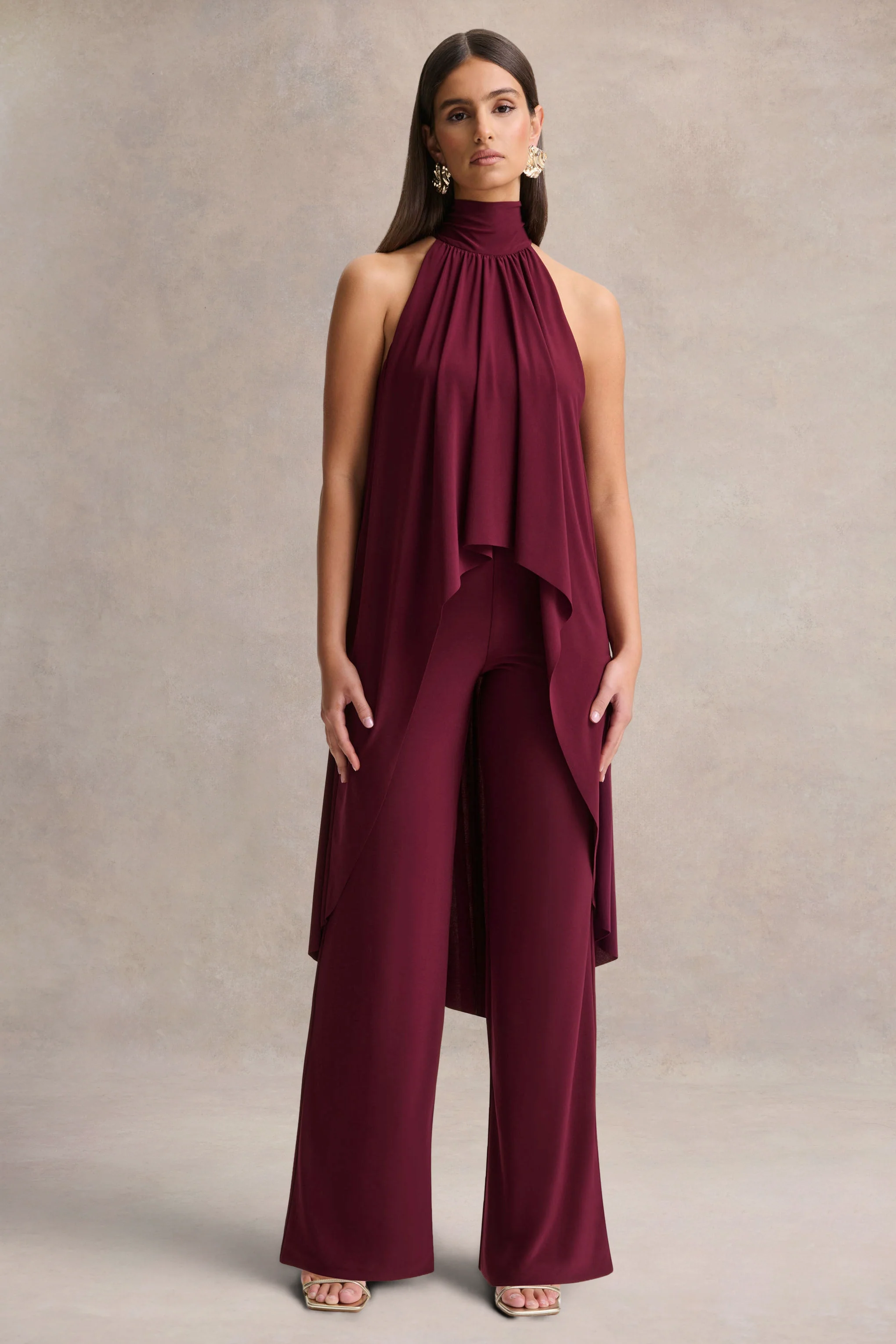 Jadzia | Combinaison bordeaux à haute encolure