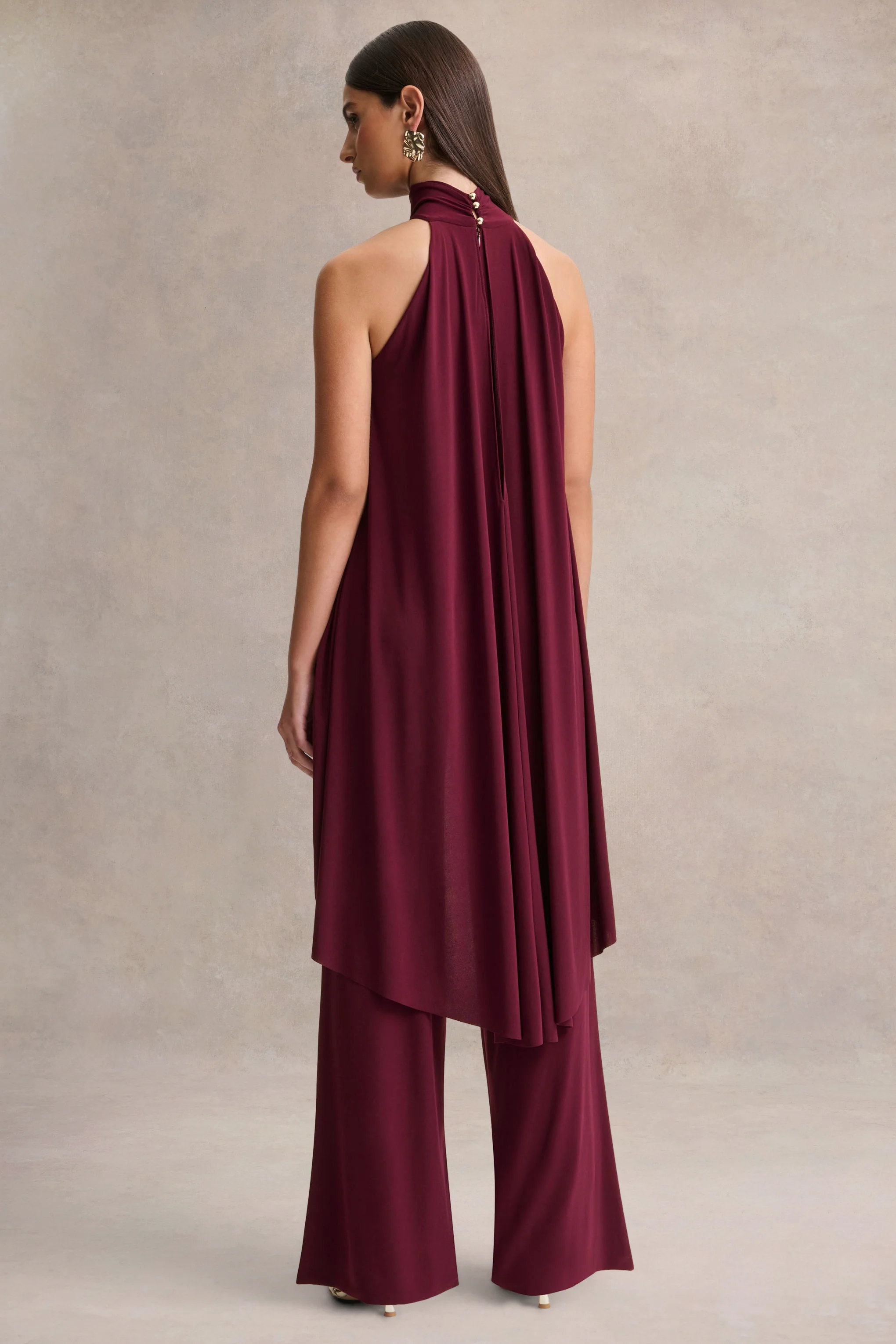 Jadzia | Combinaison bordeaux à haute encolure - Image 2