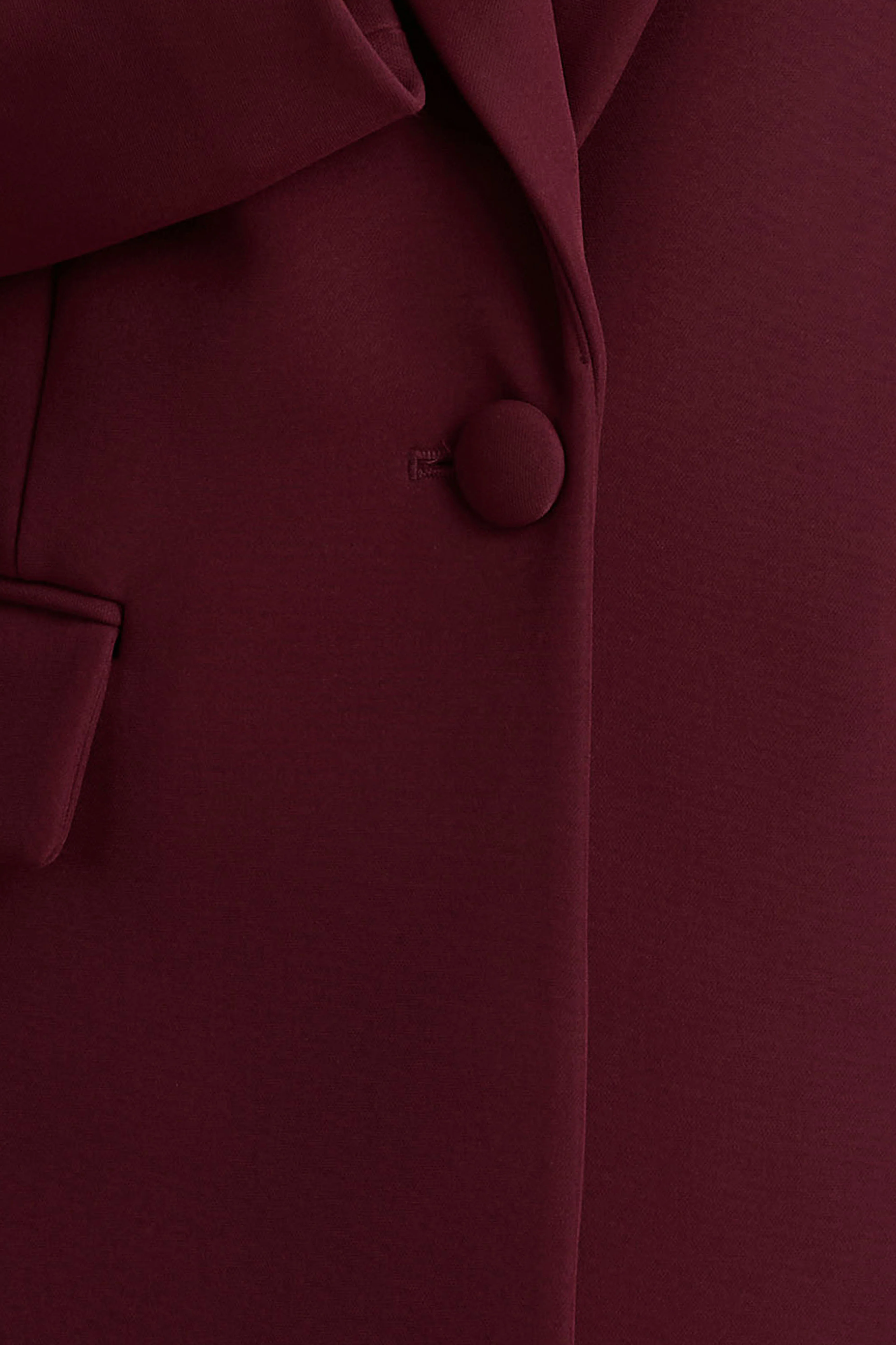 Katherine | Veste tailleur bordeaux à décolleté plongeant - Image 6