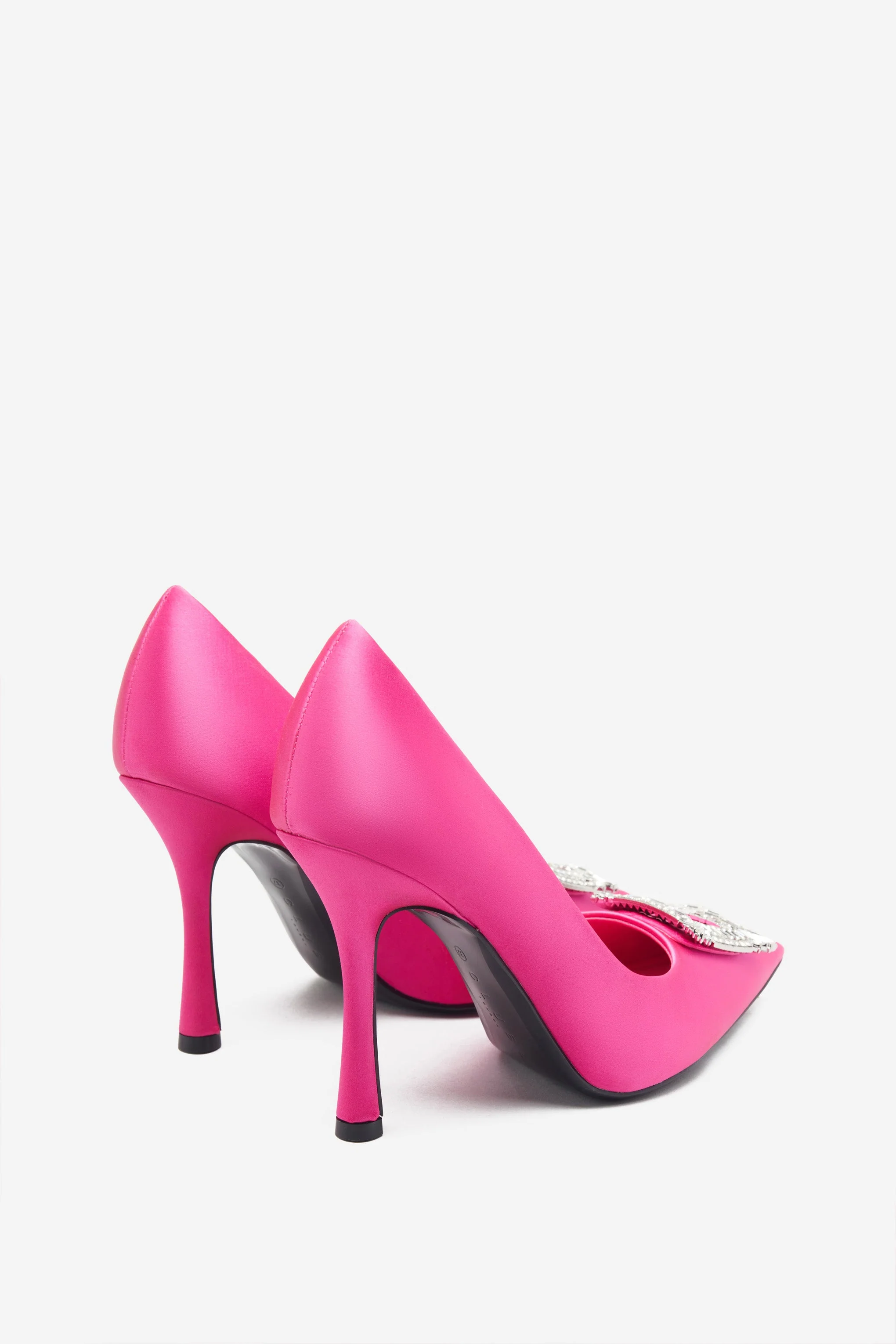 Lawless | Escarpins rose fushia à bout pointu et broche en diamants - Image 3