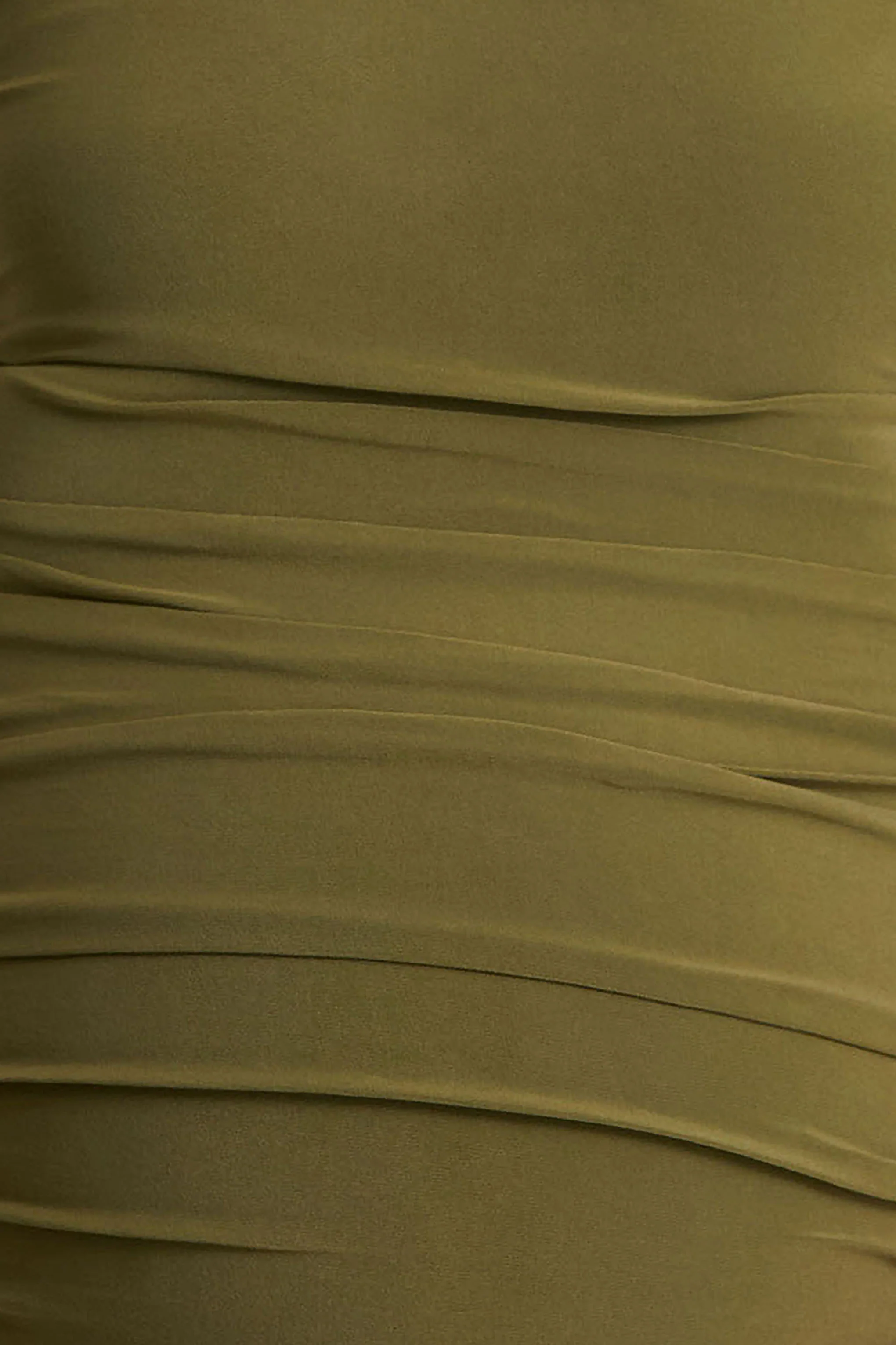 Lisbon | Robe de maternité mi-longue olive à décolleté carré et fronces - Image 6