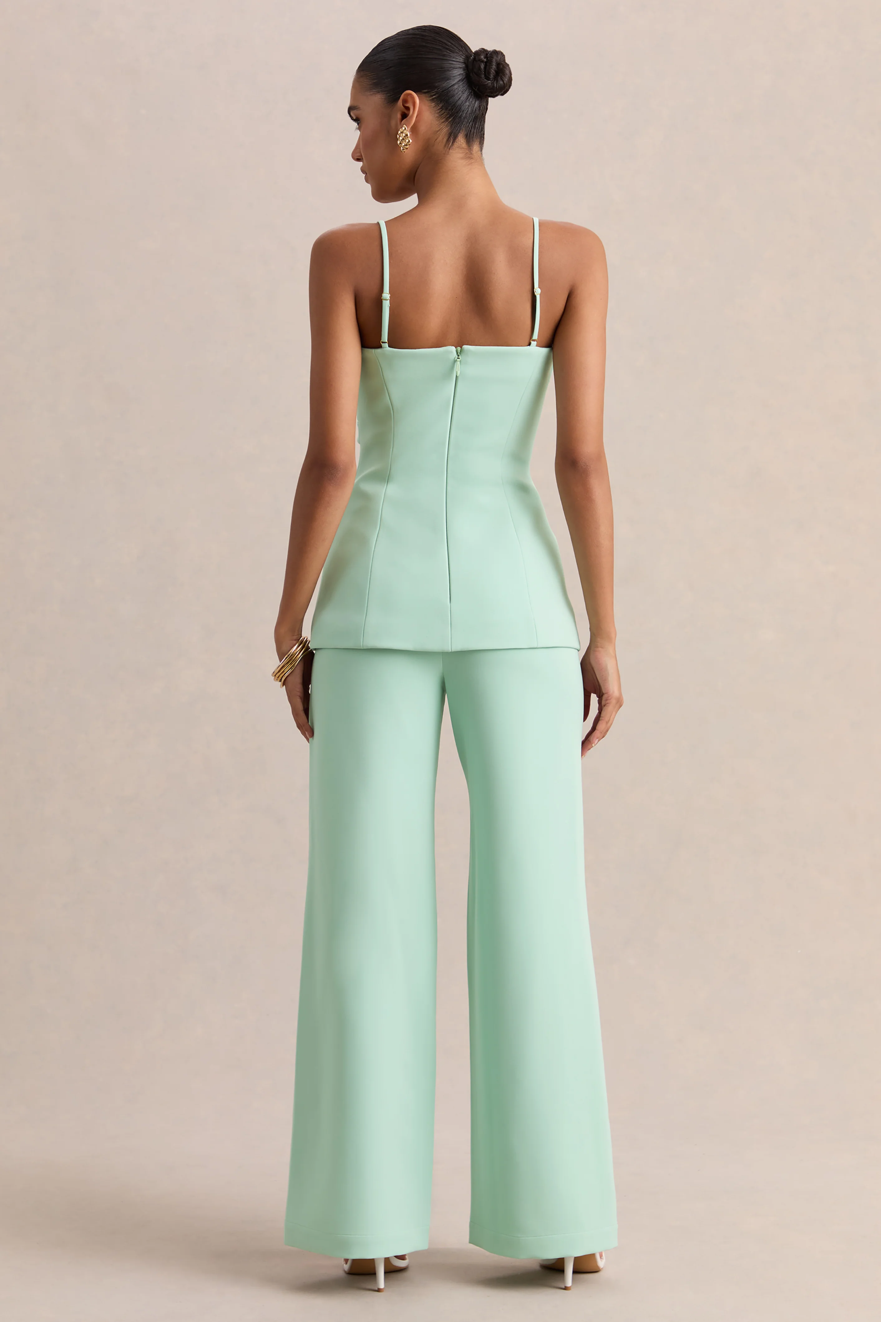Malou | Pantalon tailleur en sauge - Image 2