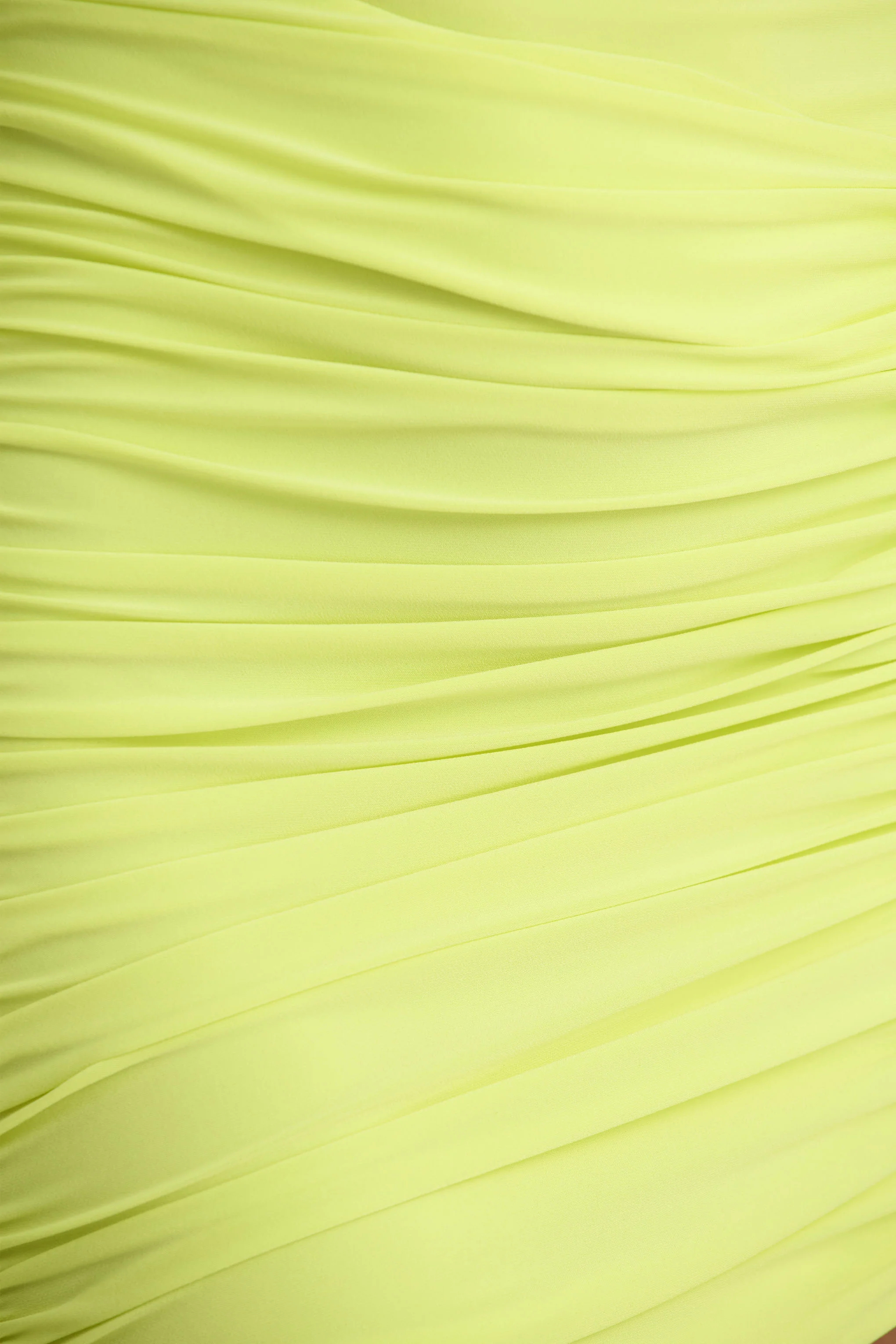 Marci | Mini-robe asymétrique vert citron avec fronces et ceinture - Image 6
