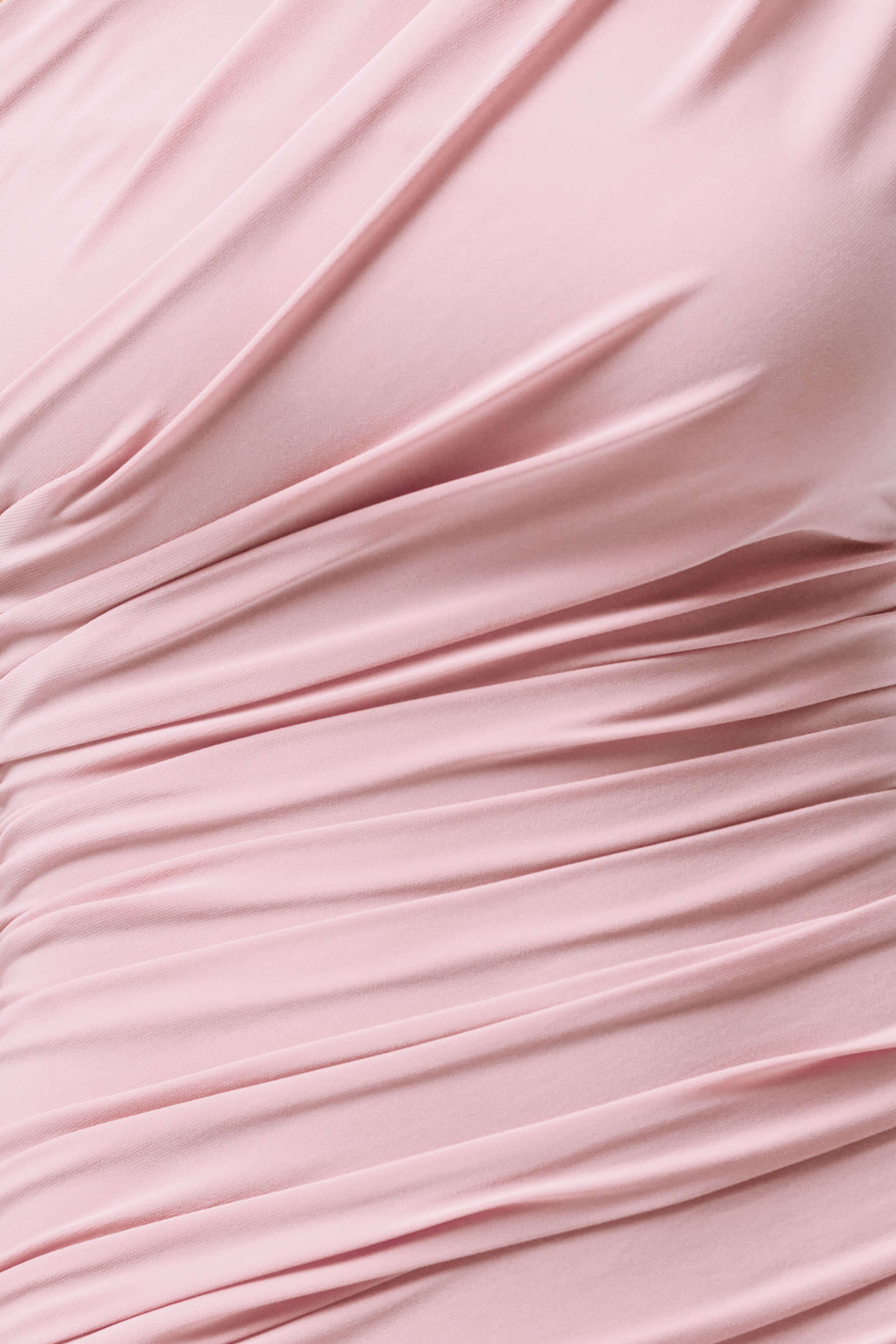 Mardi | Robe longue asymétrique rose avec fronces - Image 6