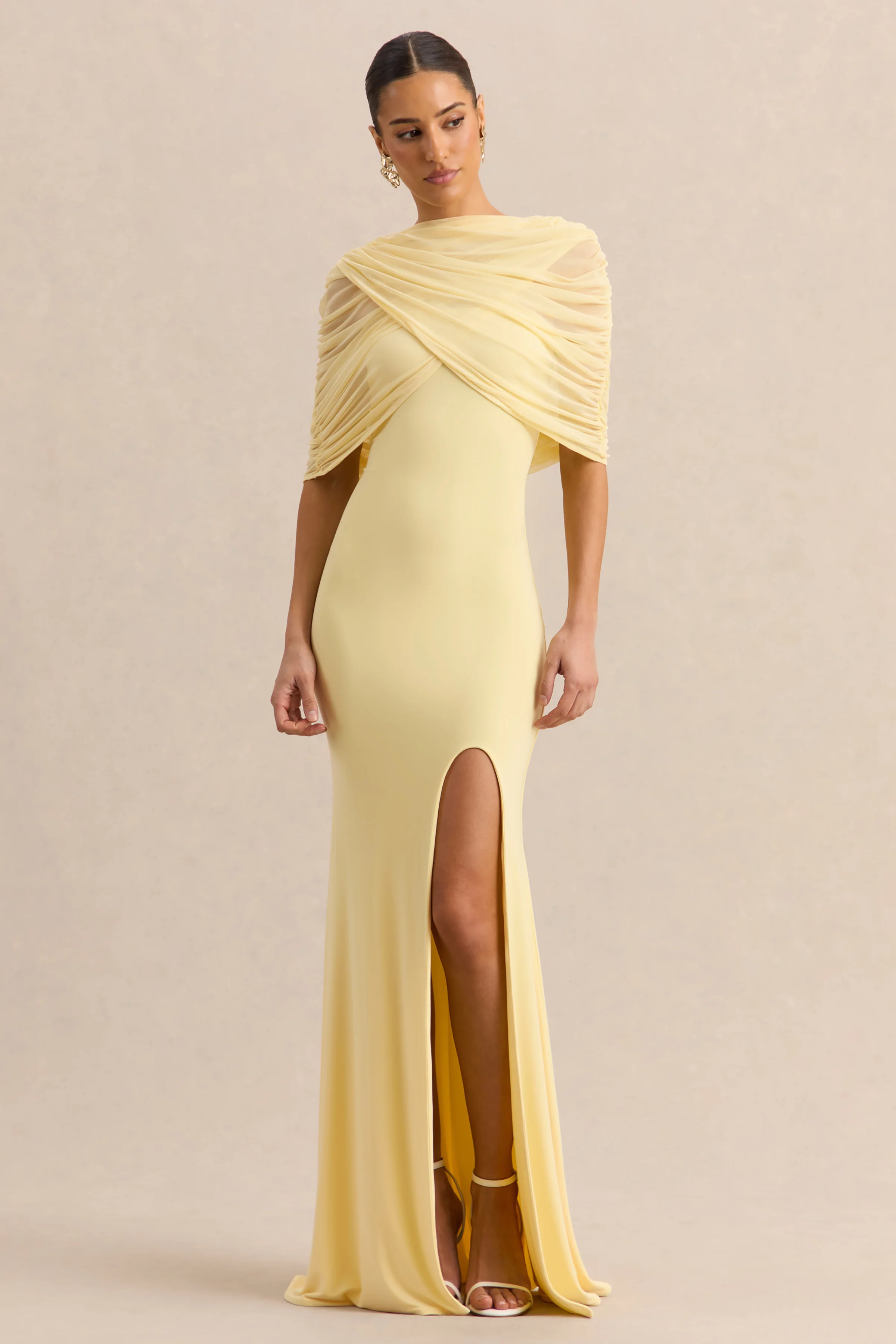 Melva | Robe longue citron à encolure bandeau