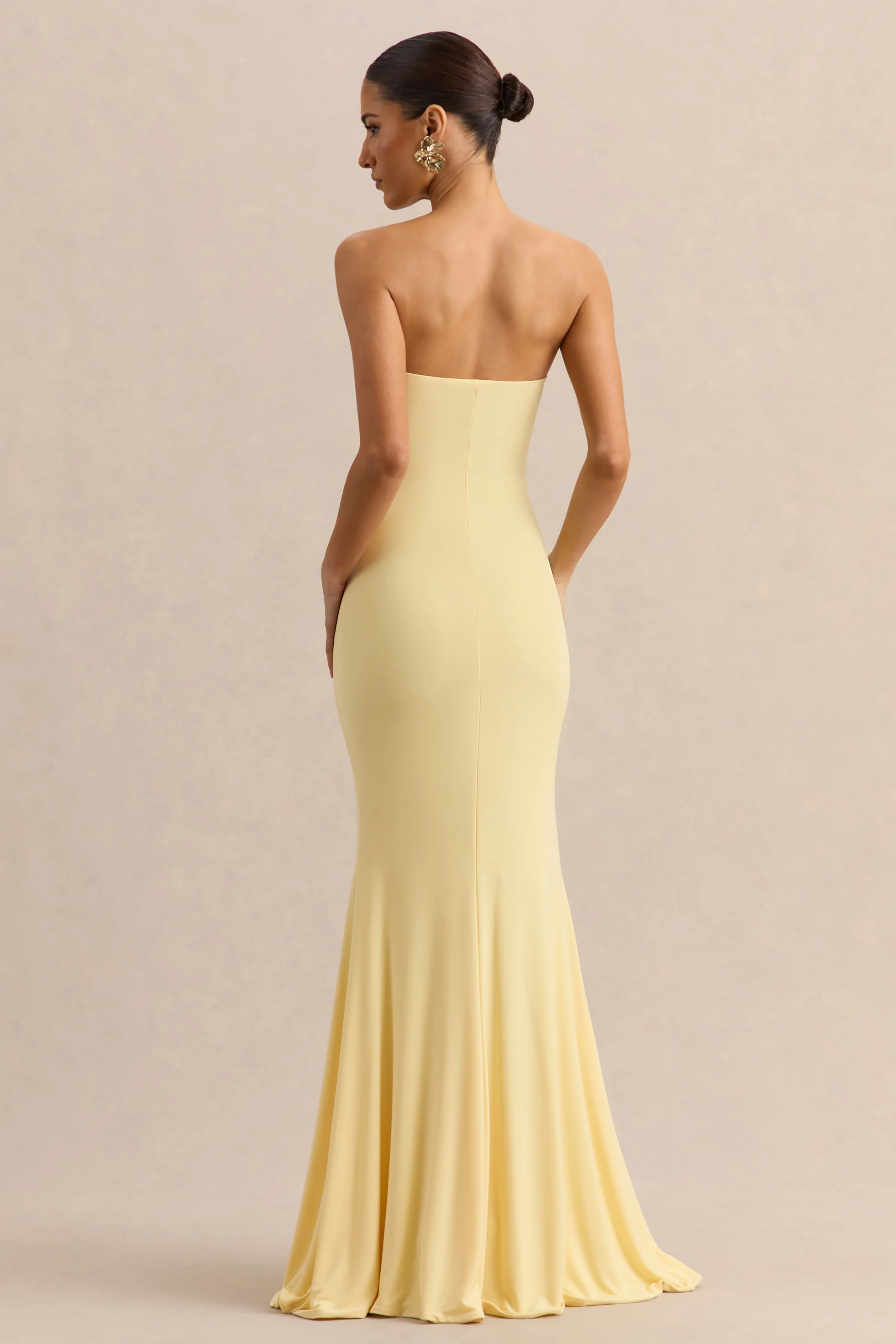 Melva | Robe longue citron à encolure bandeau - Image 2