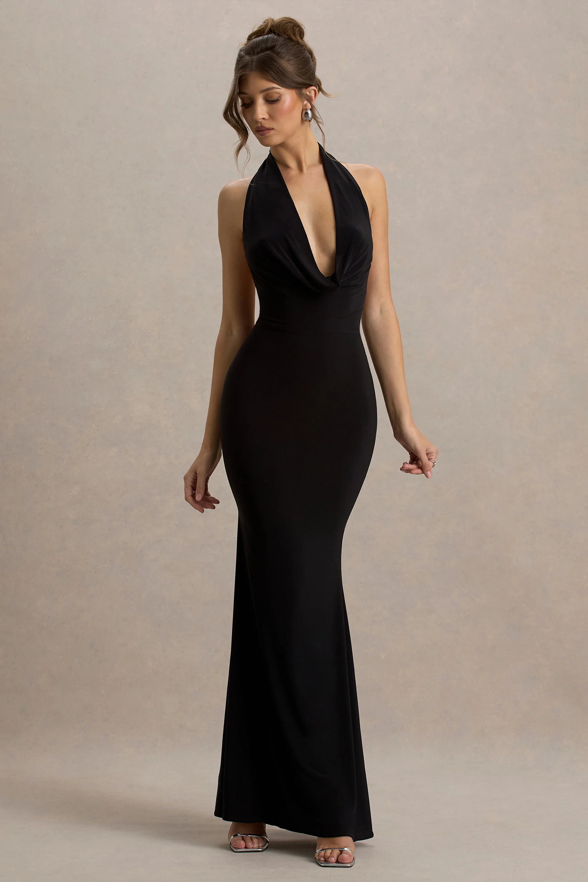 Milani | Robe longue à col bénitier noire et dos nu - Image 5