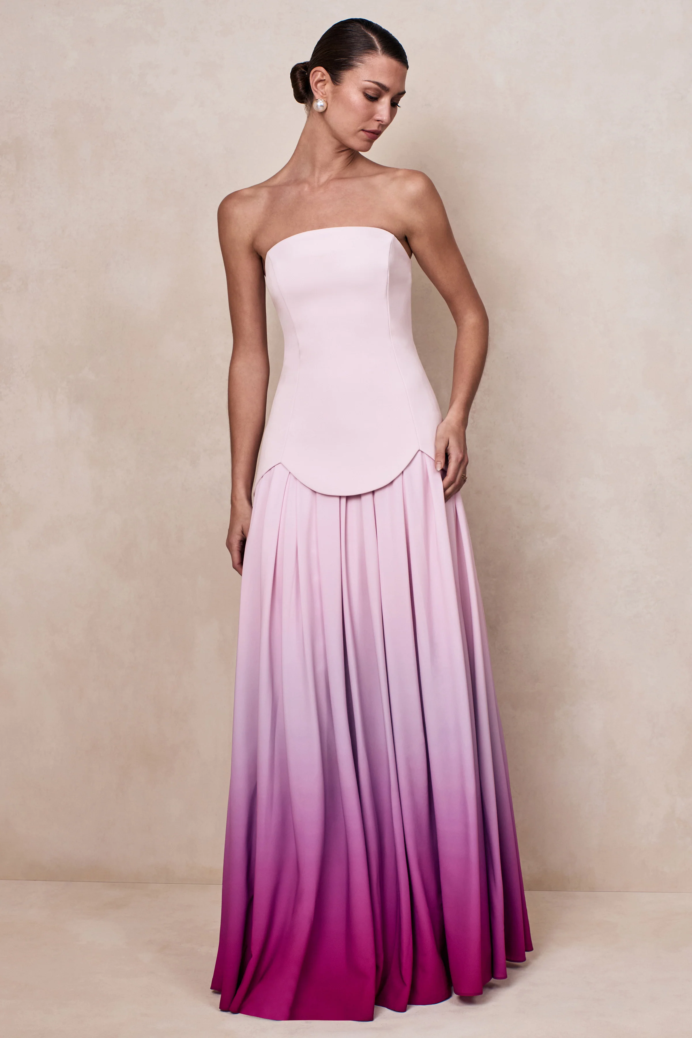 Nia | Robe longue bandeau en dégradé rose - Image 4