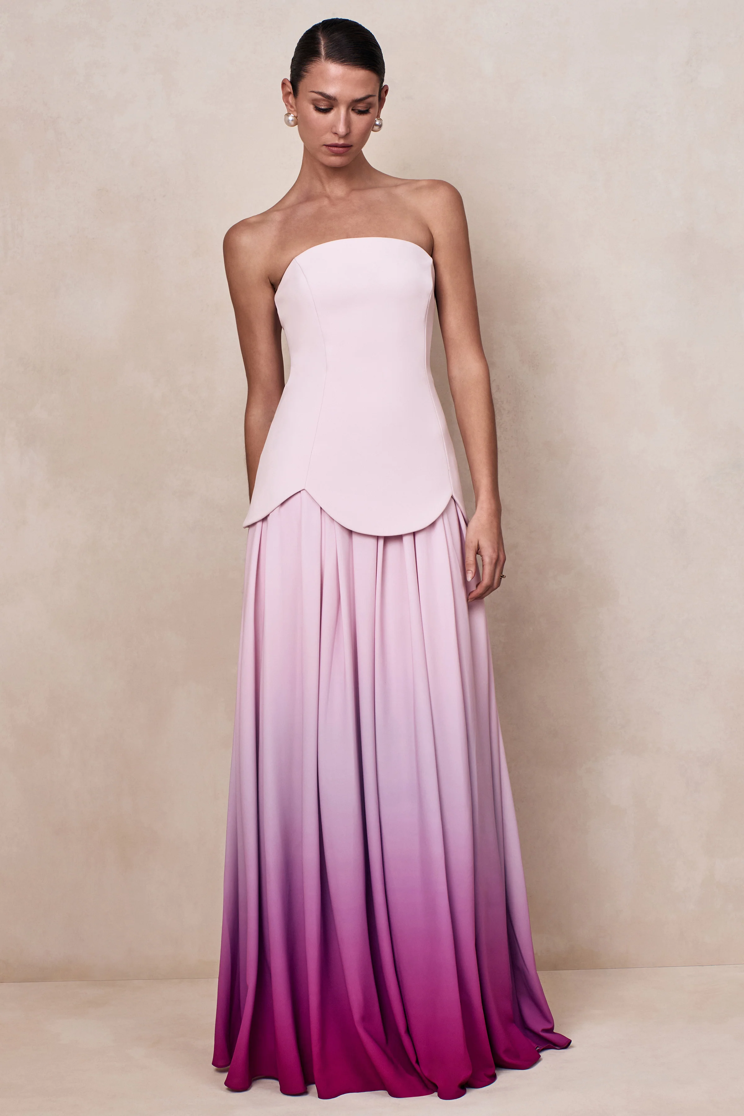 Nia | Robe longue bandeau en dégradé rose - Image 5