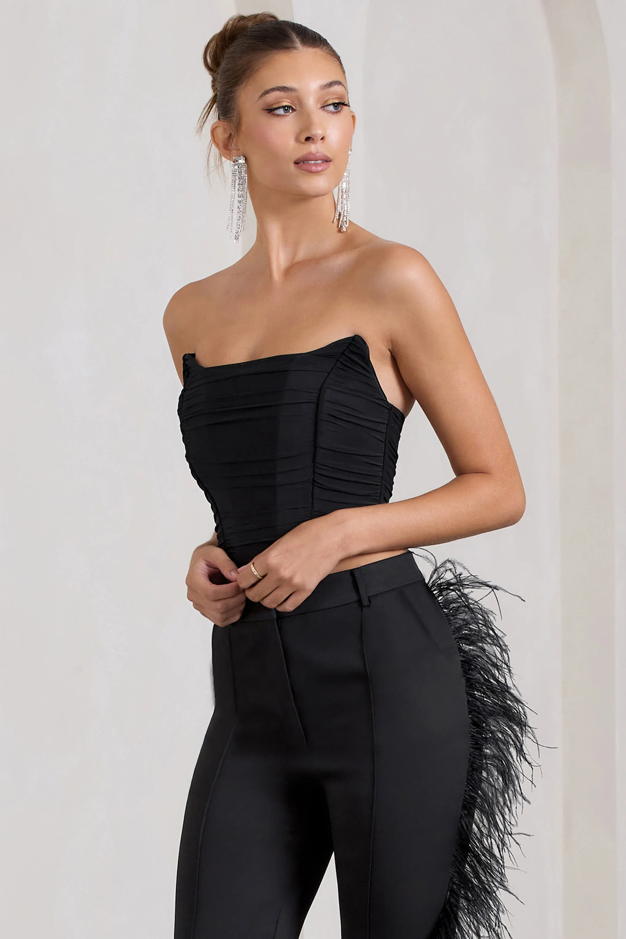 Obsessed | Haut de style corset en maille bandeau noir - Image 4
