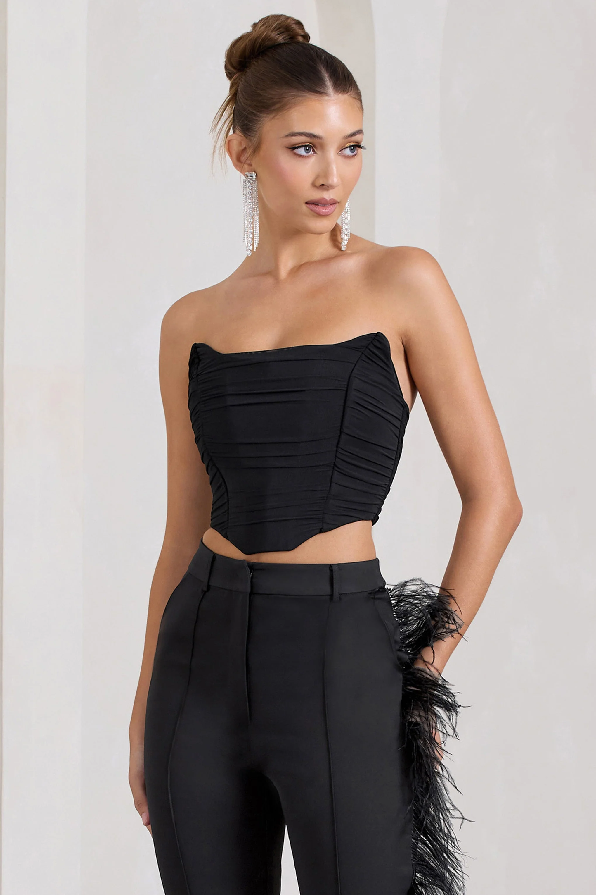 Obsessed | Haut de style corset en maille bandeau noir - Image 5