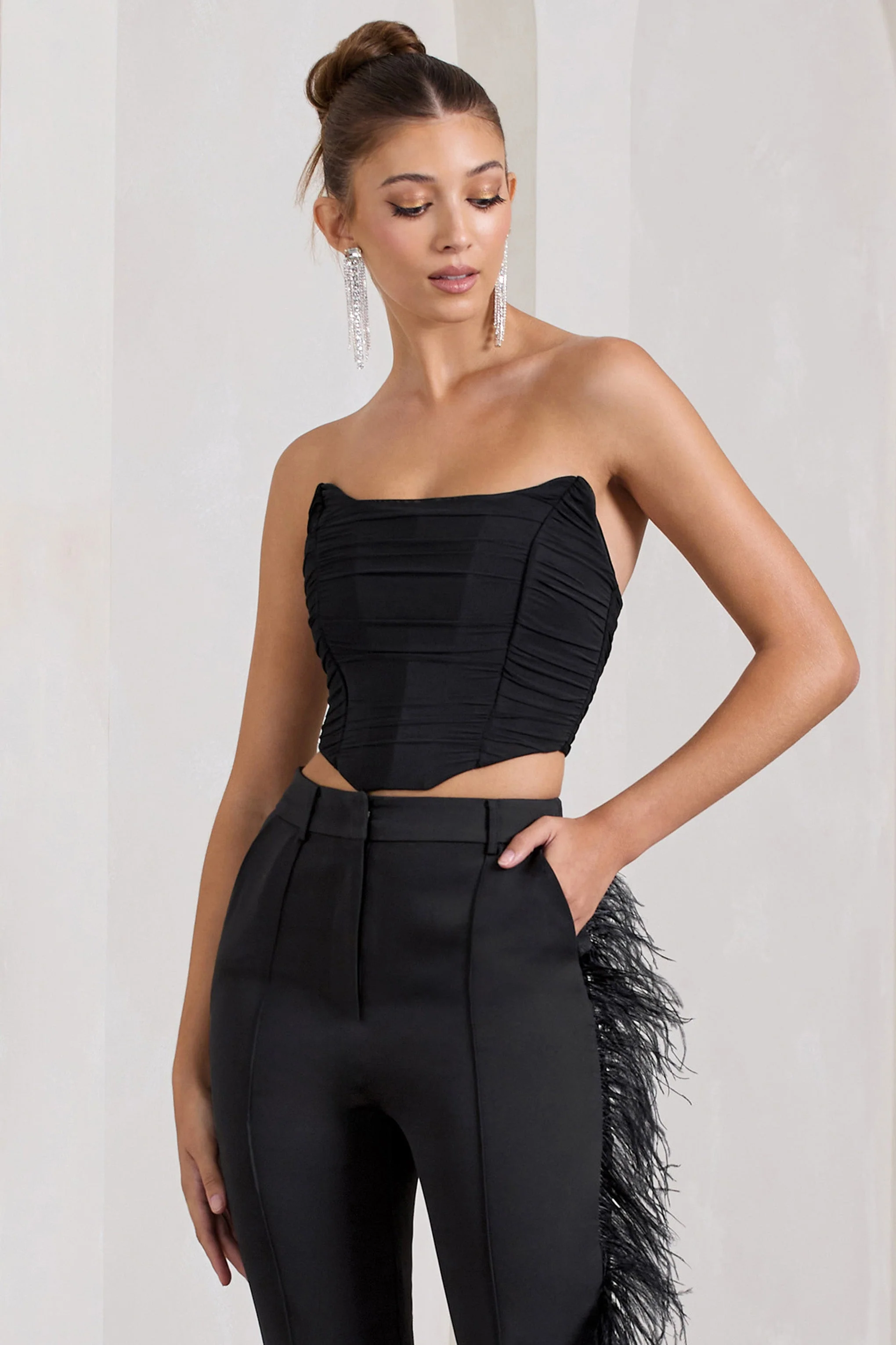 Obsessed | Haut de style corset en maille bandeau noir - Image 6