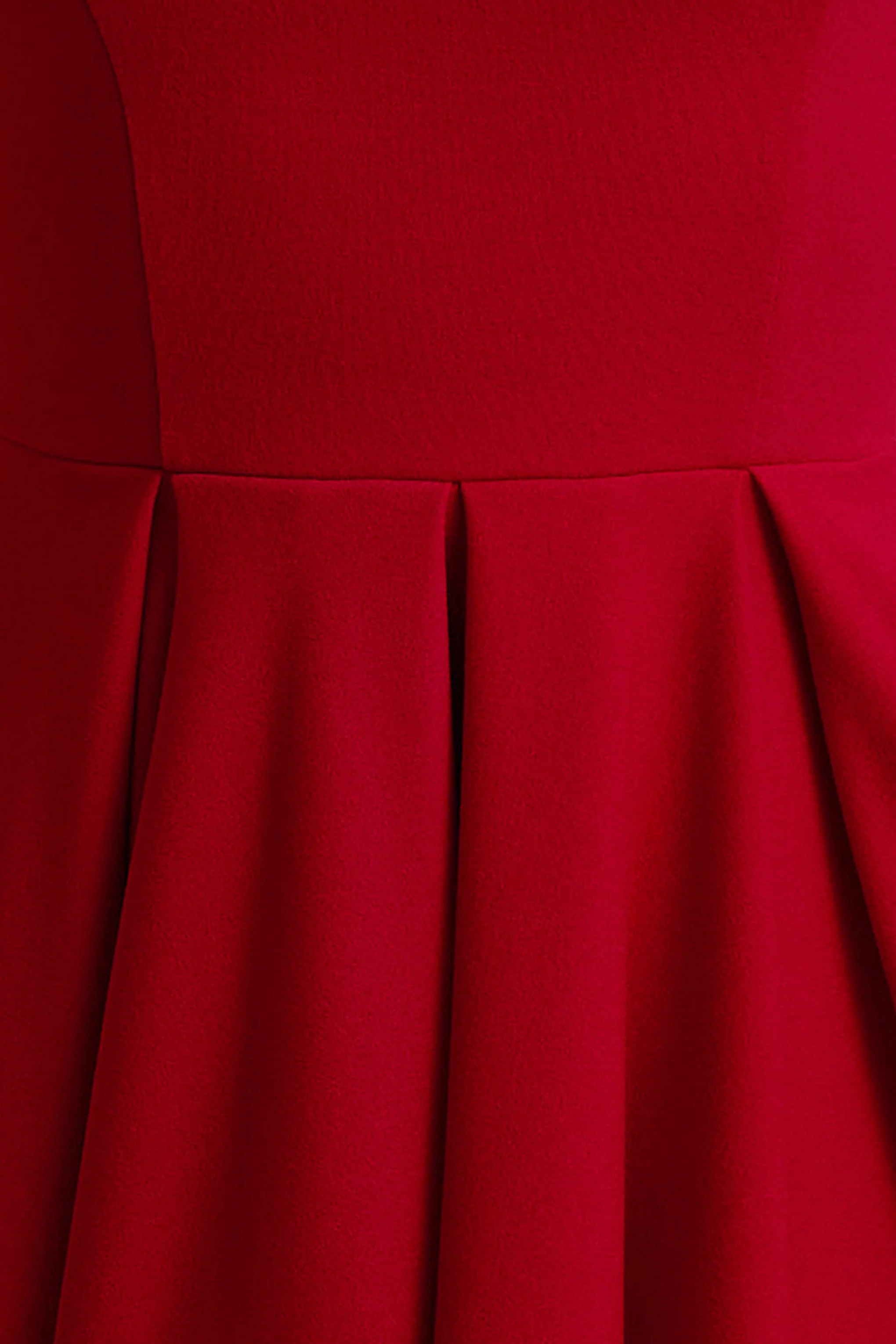 Parina | Robe Mi-Longue Rouge à Bretelles avec Ourlet Volumineux - Image 6