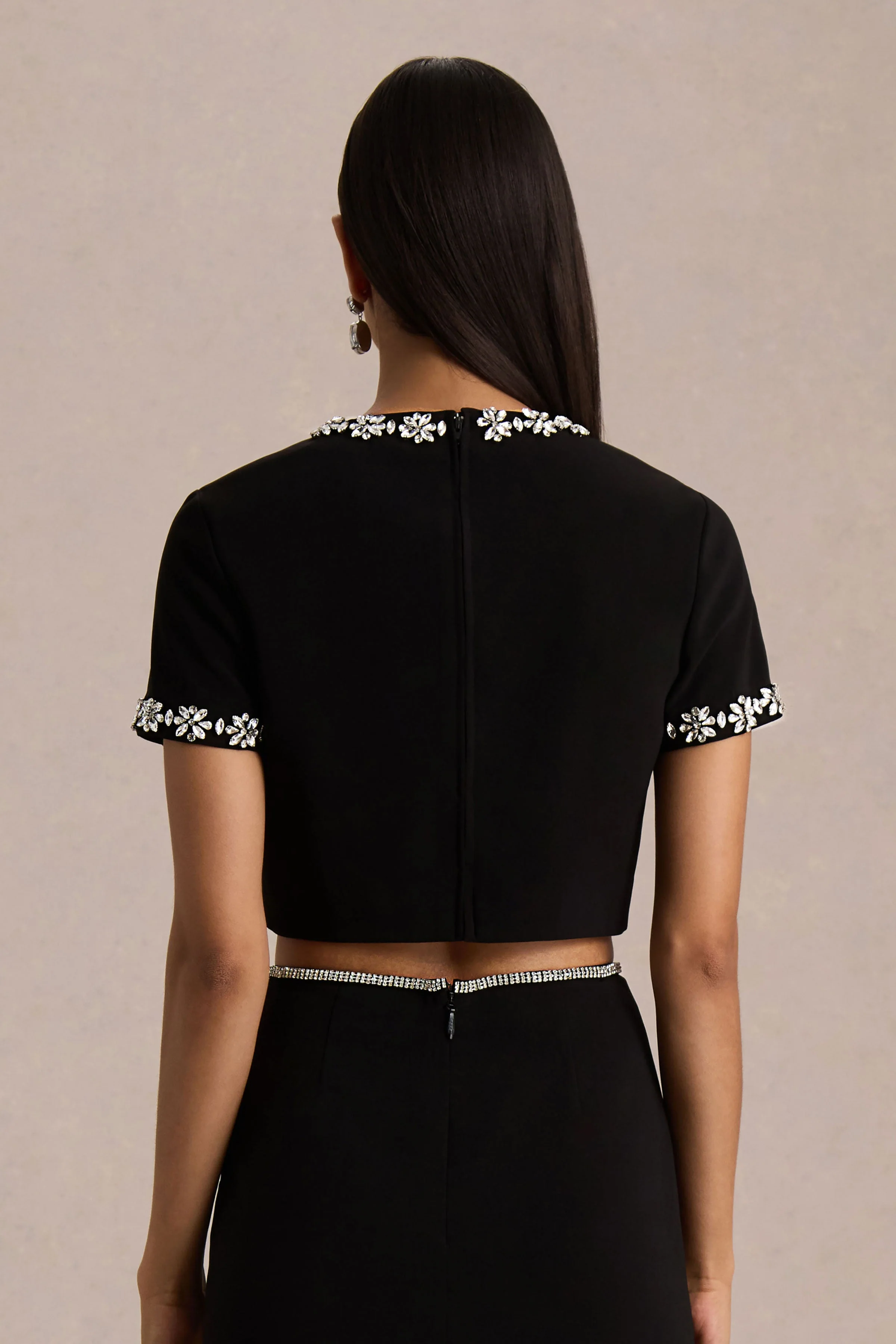 Salma | Haut noir orné - Image 2