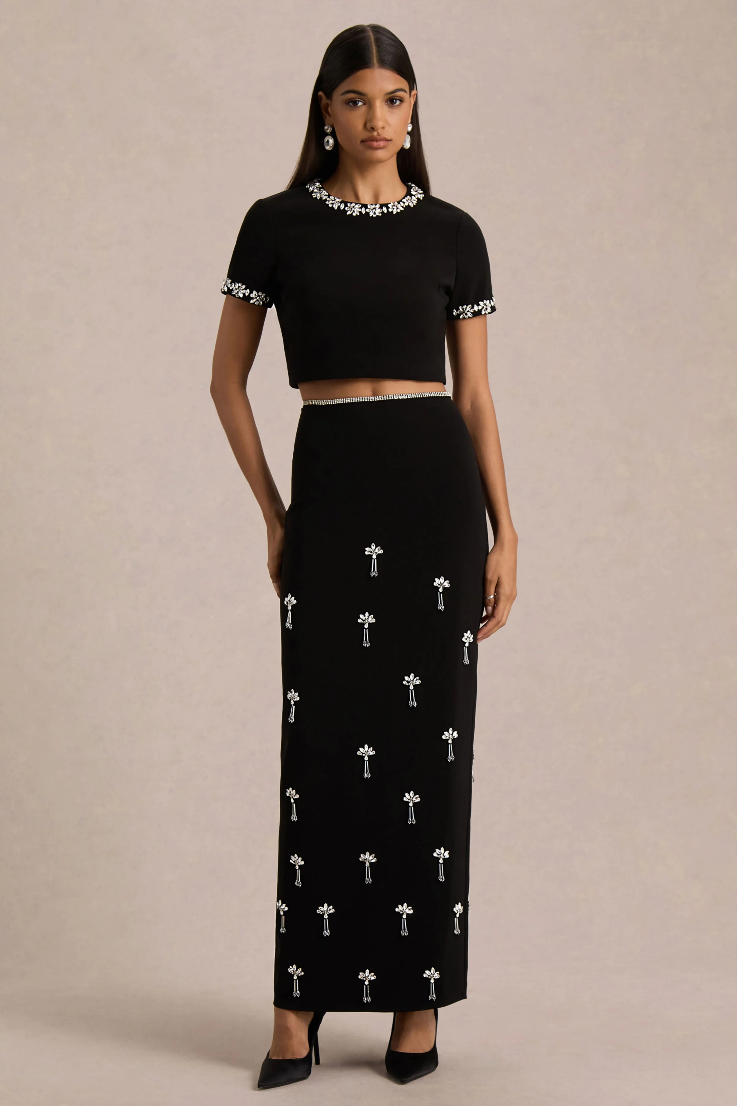 Salma | Haut noir orné - Image 3