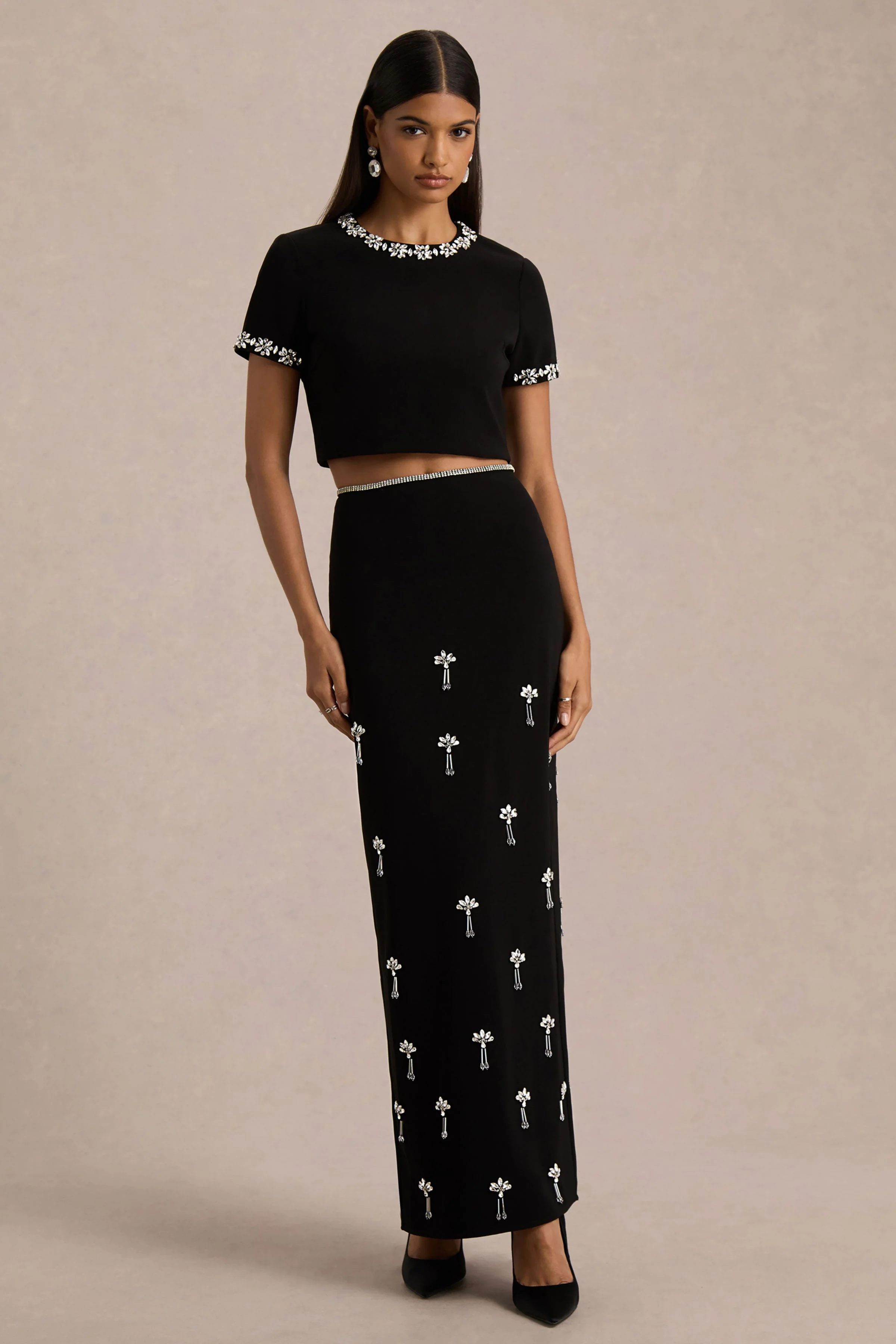 Salma | Haut noir orné - Image 5