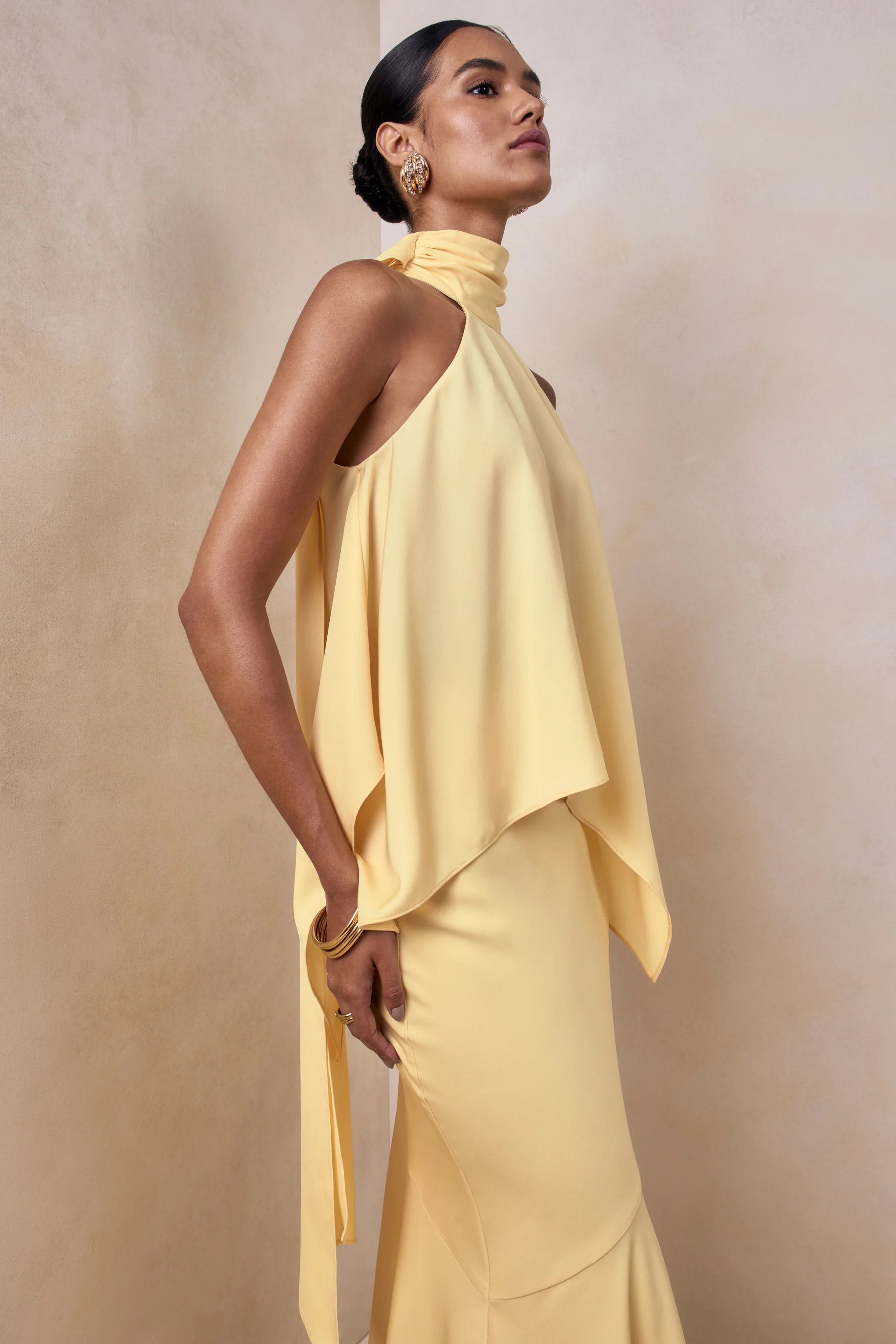 Sancelle | Haut dos-nu en satin mat citron - Image 6