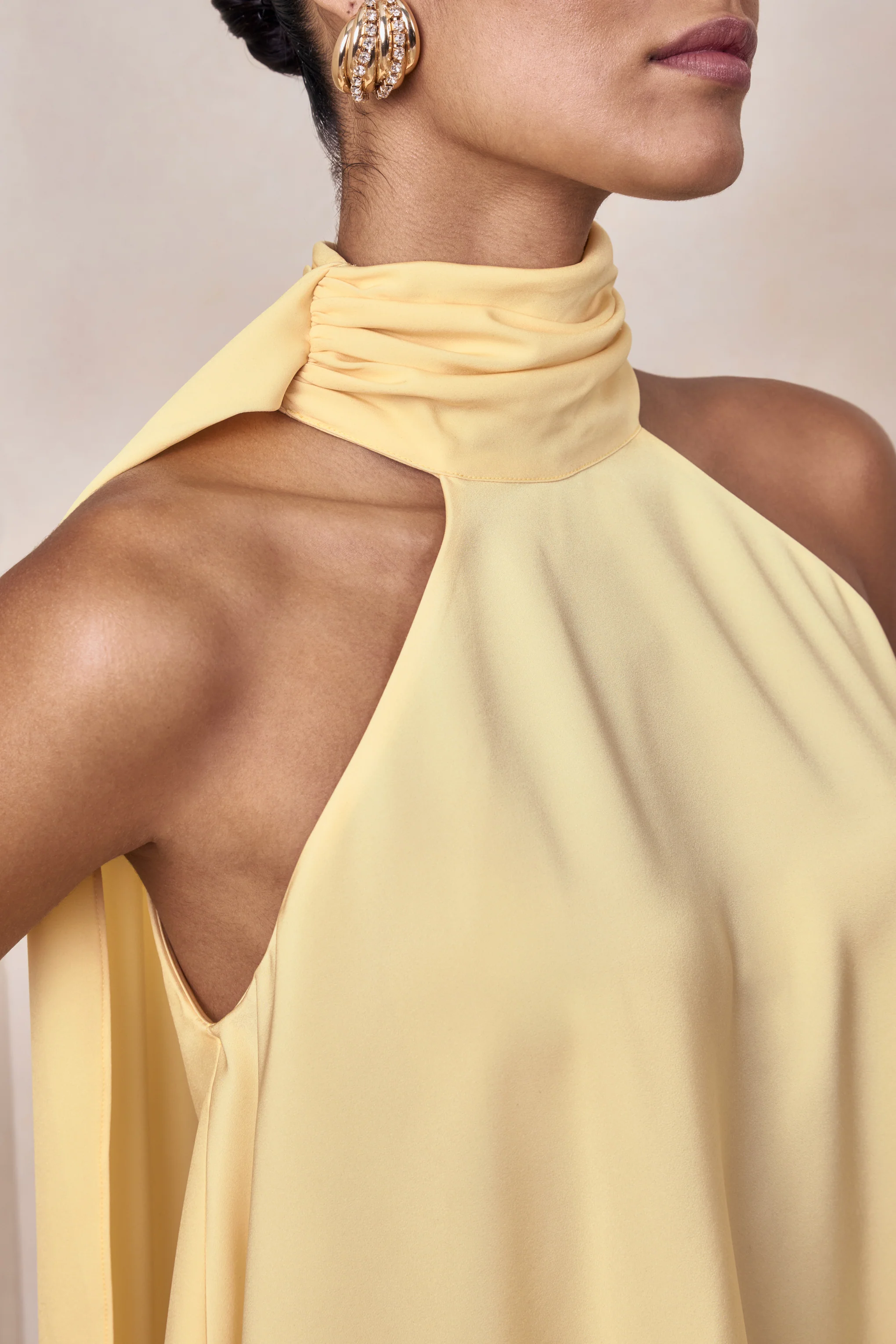 Sancelle | Haut dos-nu en satin mat citron - Image 7