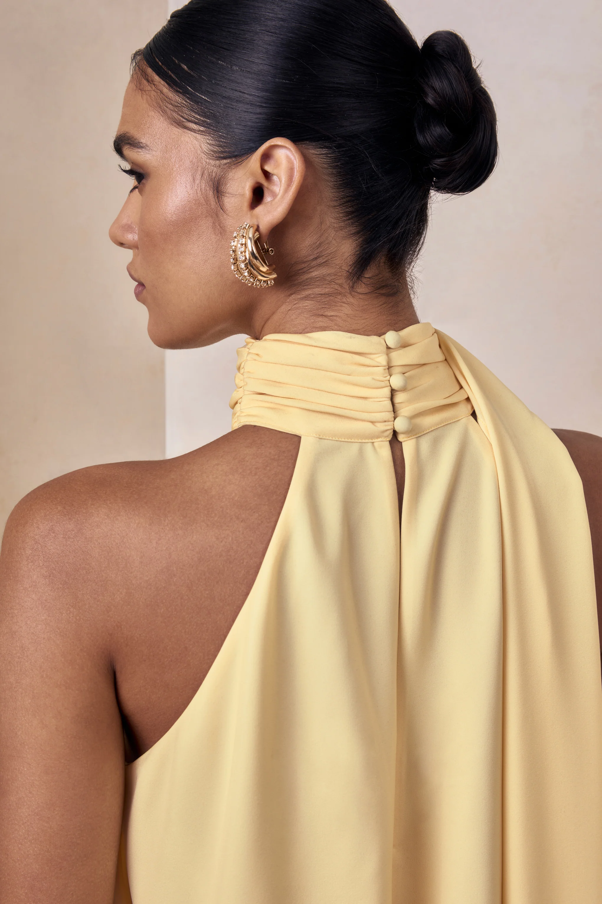Sancelle | Haut dos-nu en satin mat citron - Image 8
