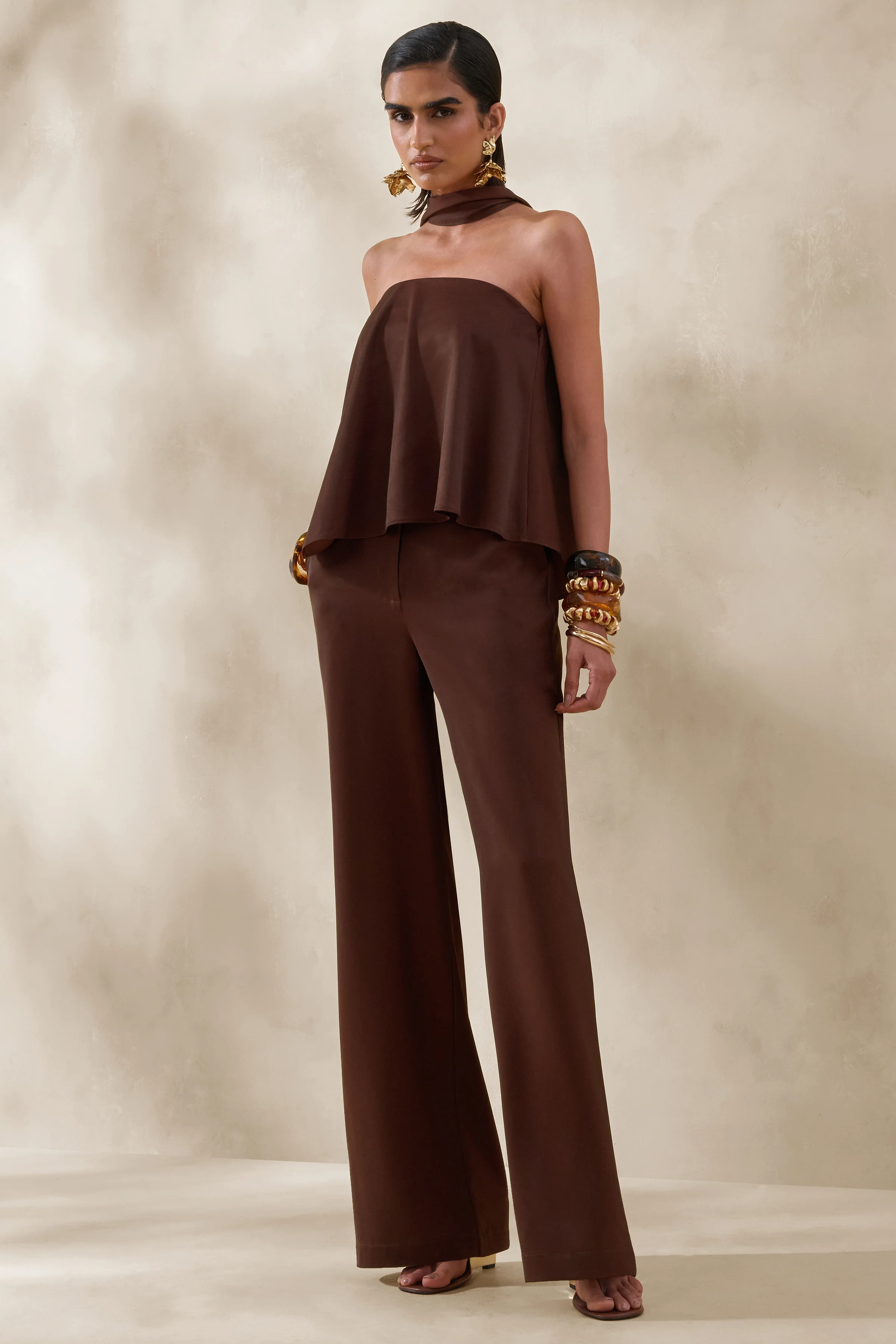 Seloria | Pantalon marron à jambes larges - Image 5