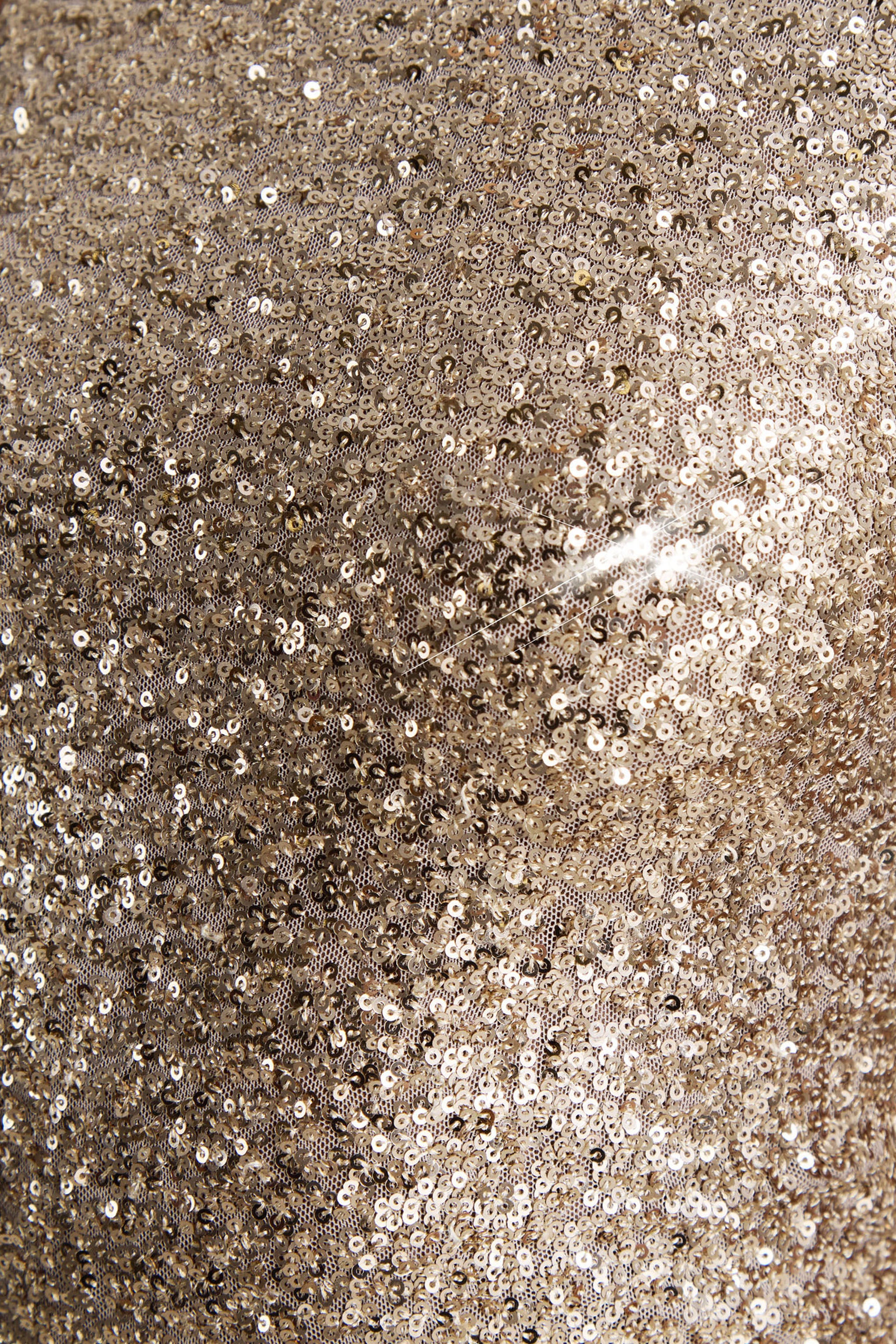 Tulia | Robe longue en sequins dorés à col montant - Image 6