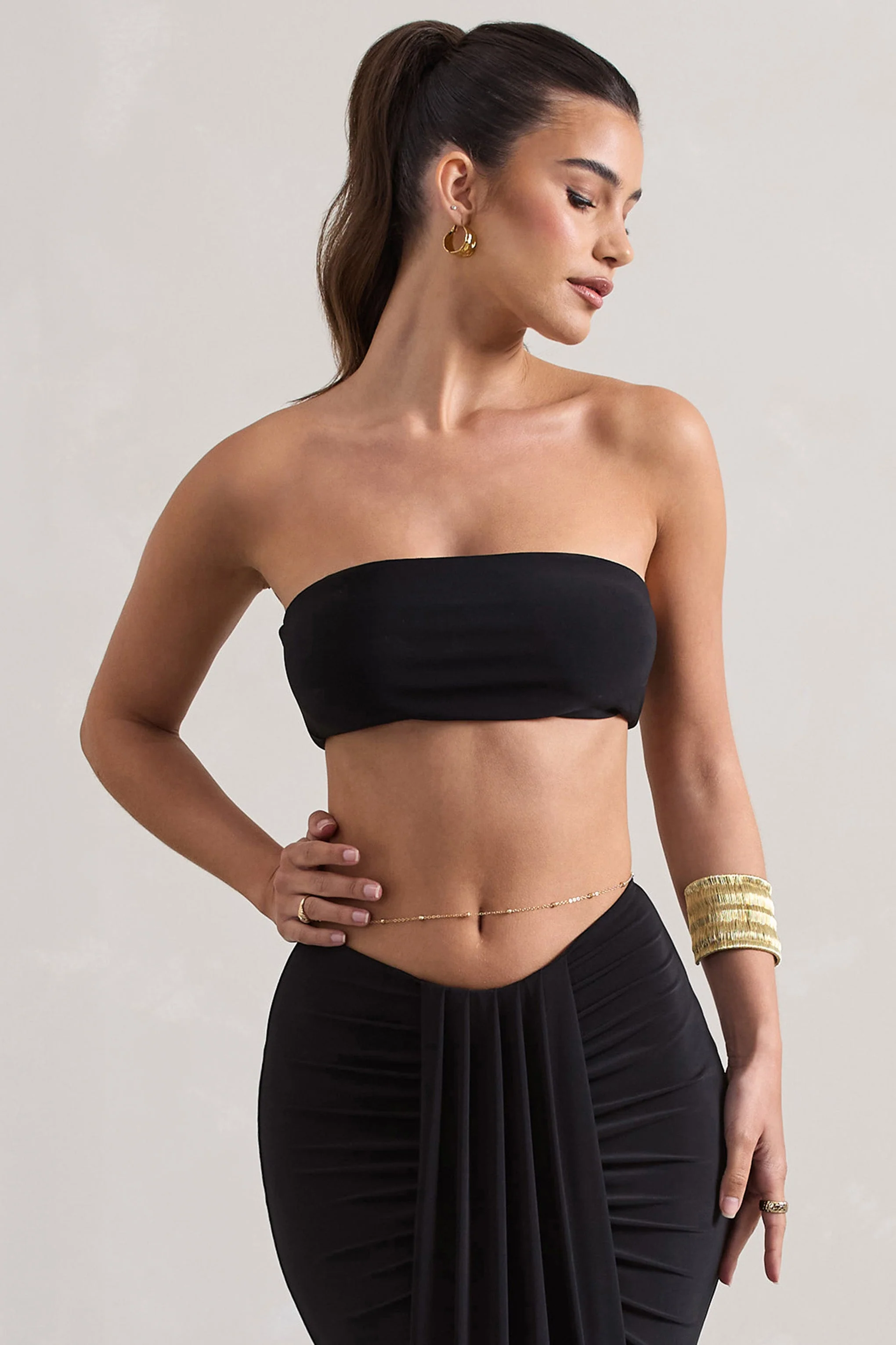 Vada | Crop-top noir en bandeau - Image 5